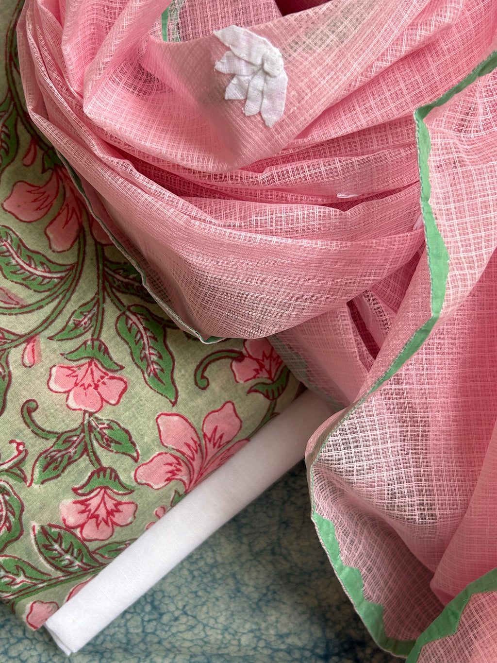 Handblock Handdone Applique Cotton Kota Suit