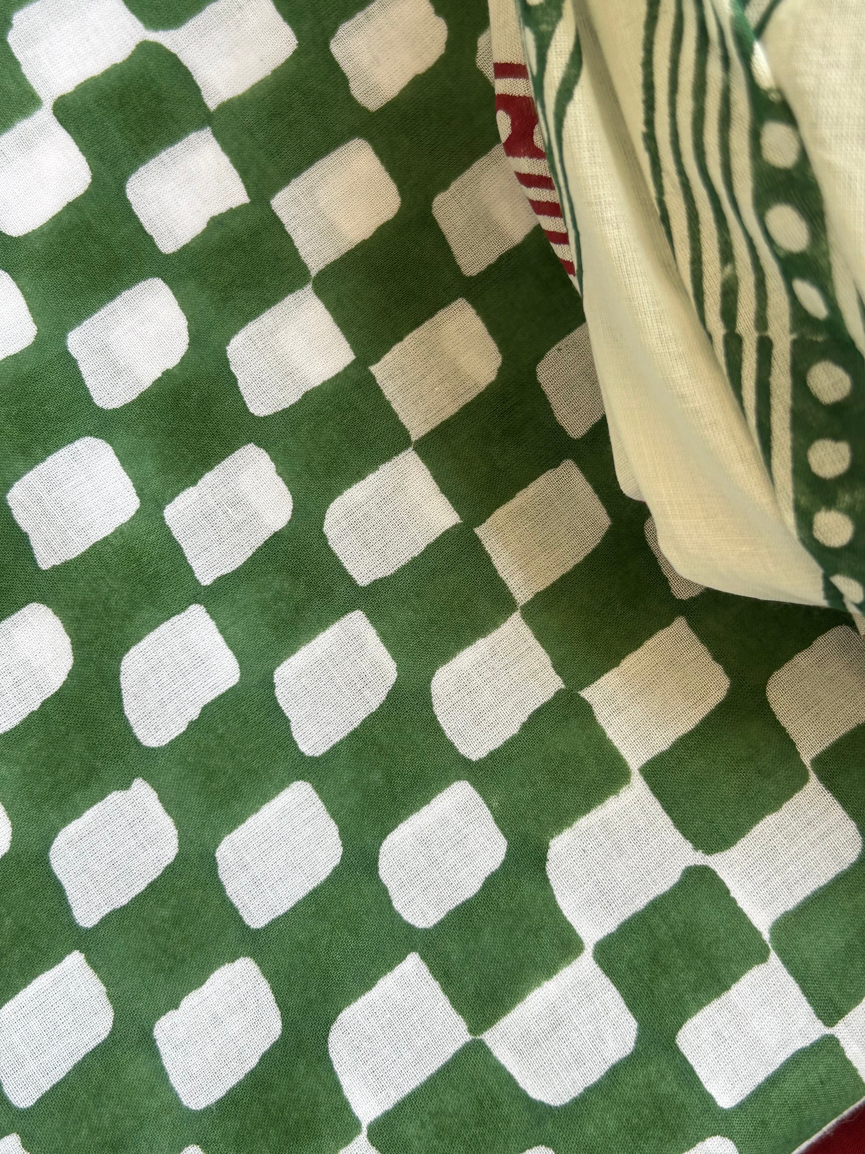 Handblock Printed Cotton Mul Cotton Dupatta Suit