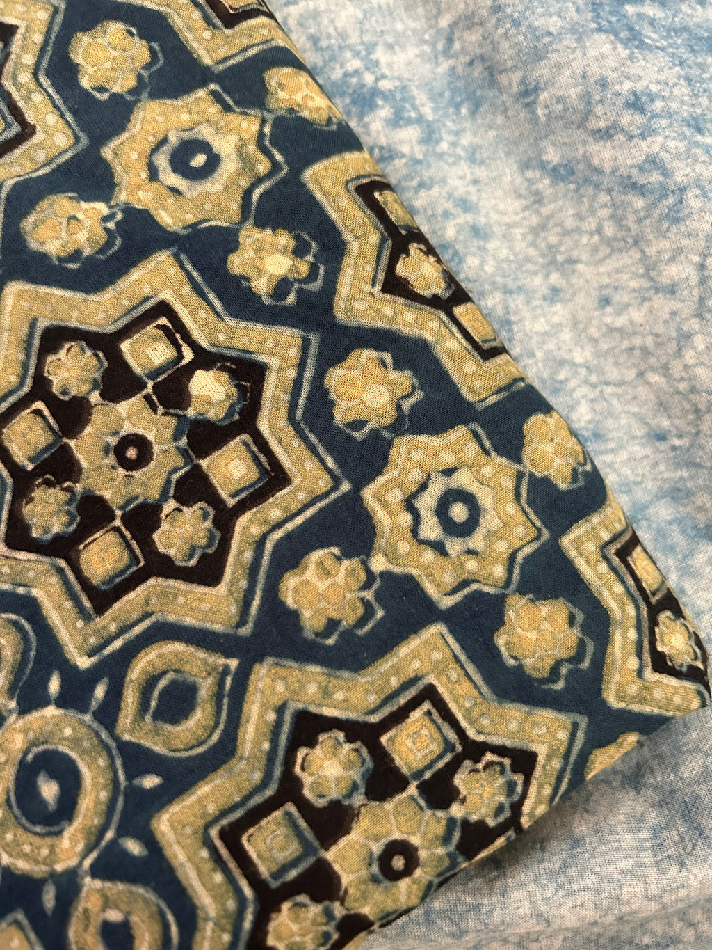 Natural Dyes Handblock Ajrakh Cotton Kurta 2.5m
