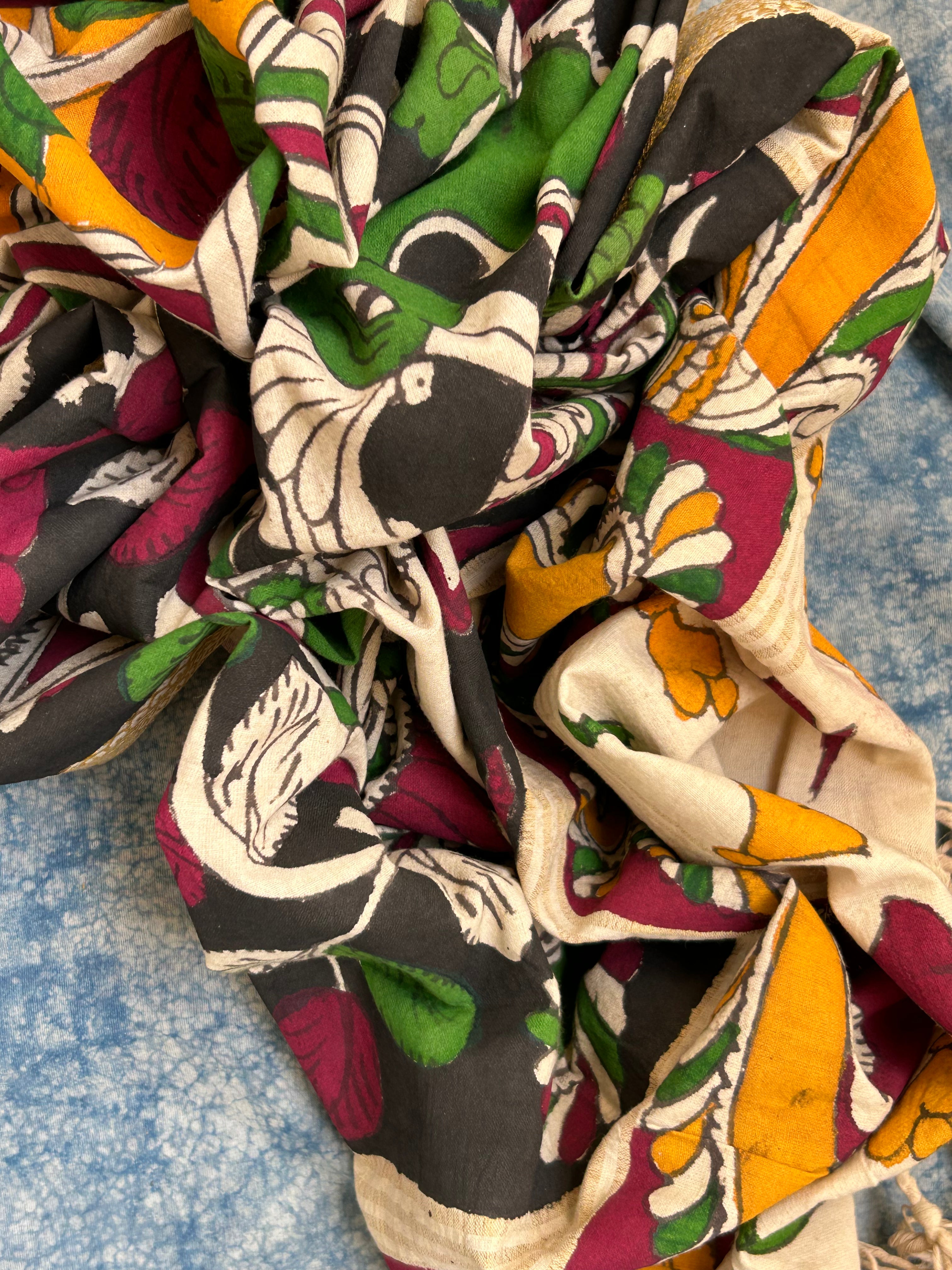 Handwoven Handcrafted Kalamkari Kurta Dupatta Set