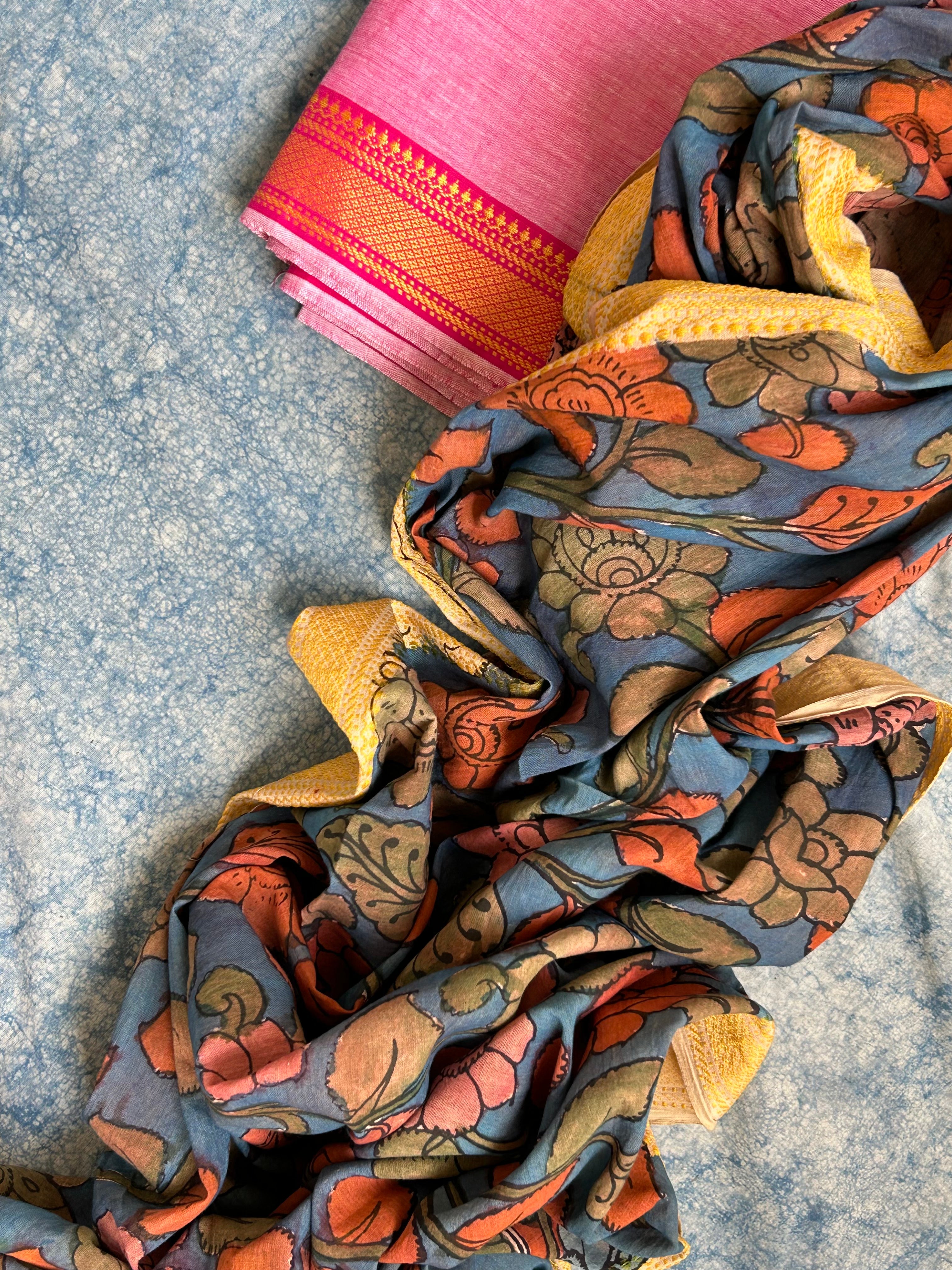 Handwoven Handcrafted Kalamkari Kurta Dupatta Set