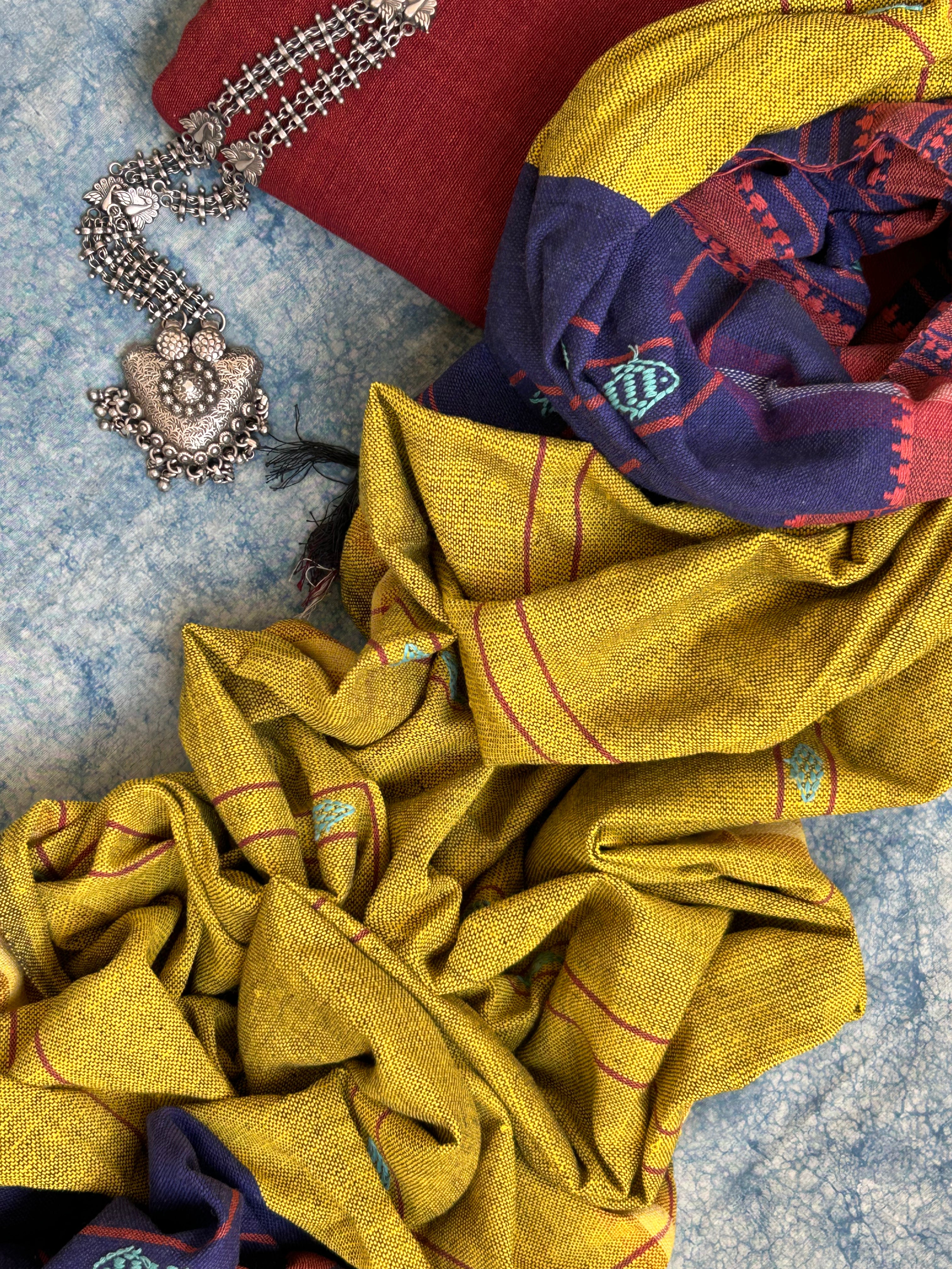 Handspun Handwoven Kotpad Kurta Dupatta Set