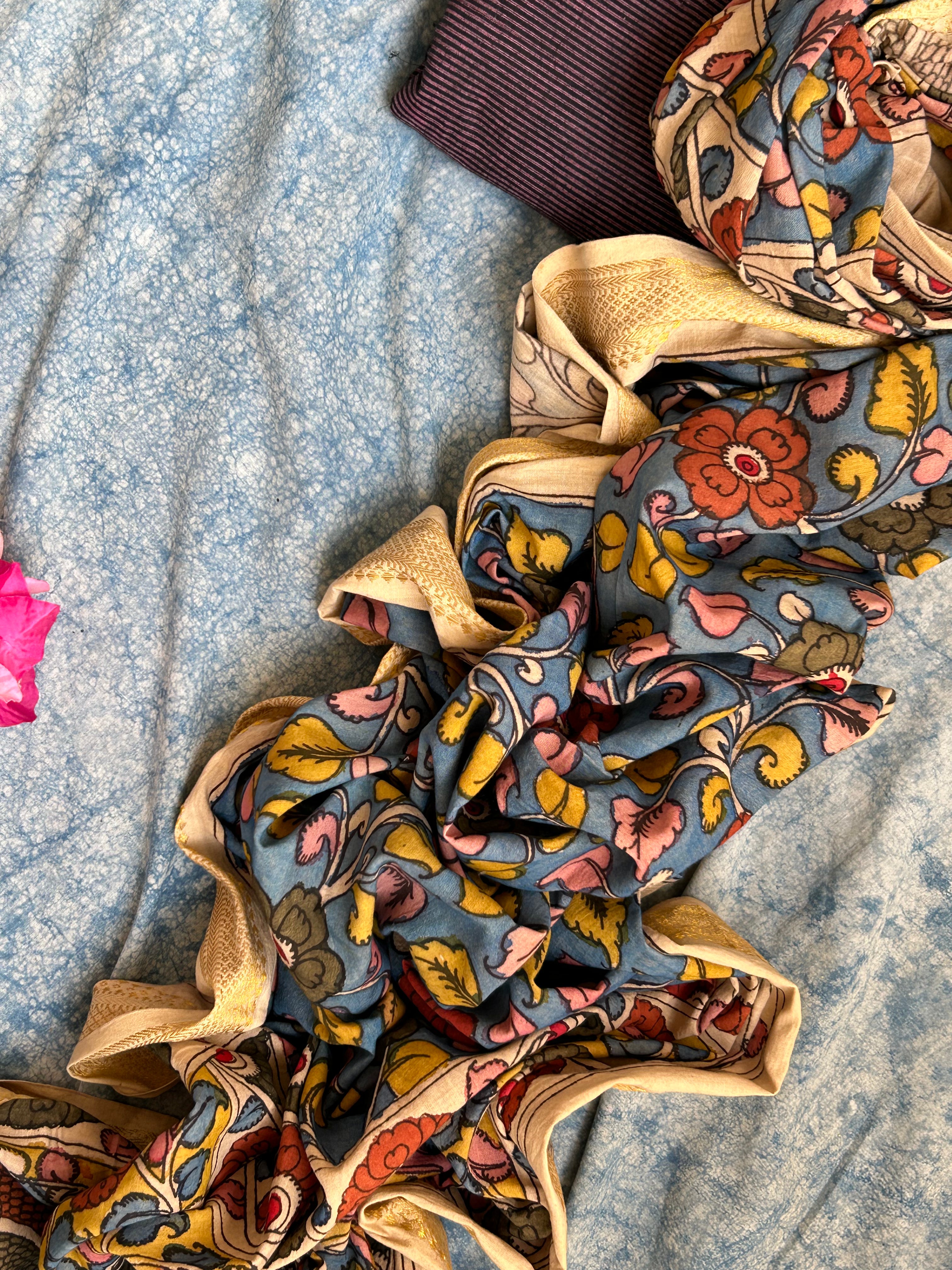Handwoven Handcrafted Kalamkari Kurta Dupatta Set