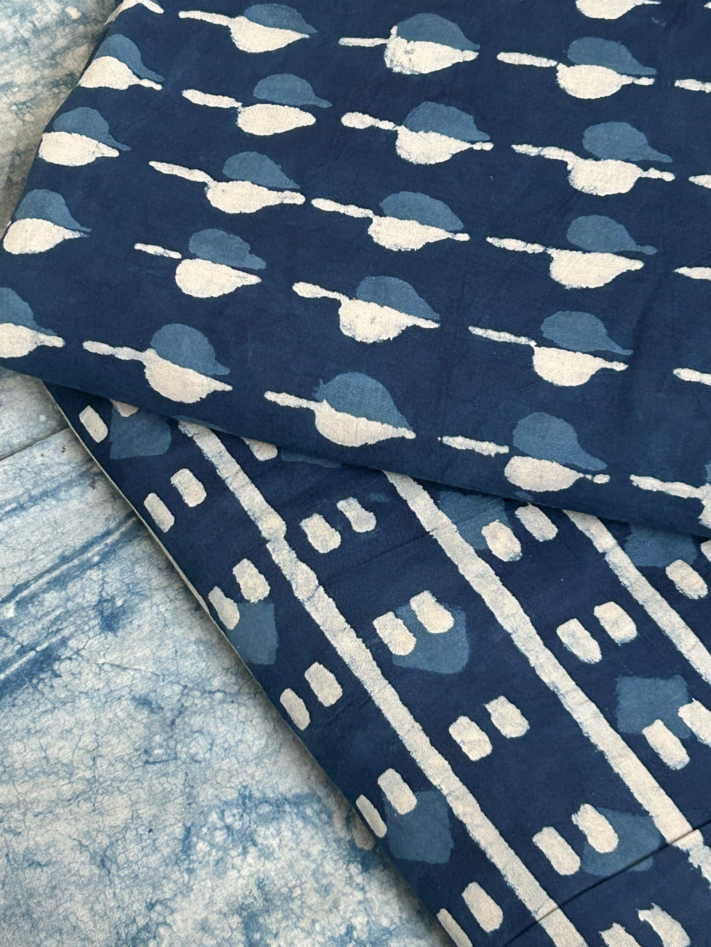 Neel - Daboo Handblock Cotton Kurta Bottom Set