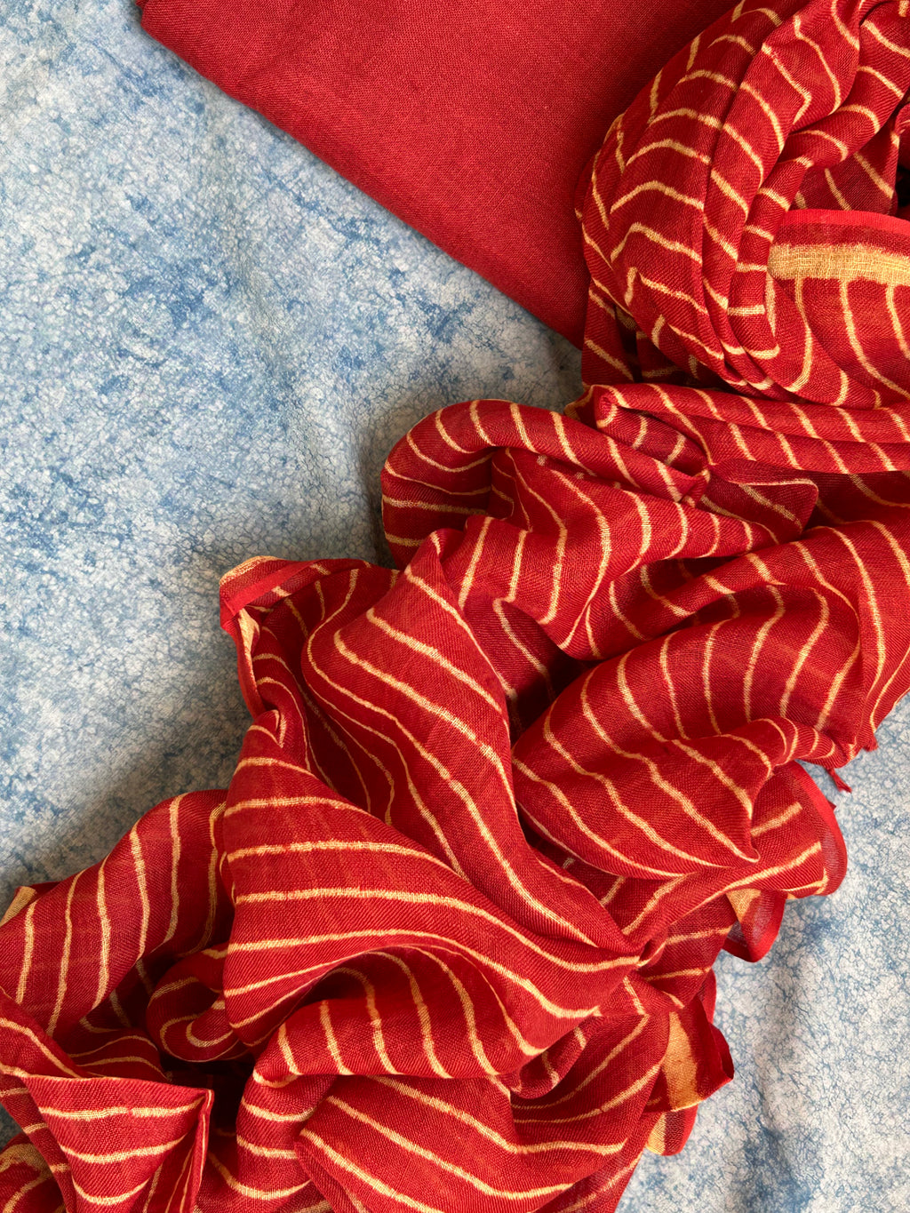 Handcrafted Linen Kurta Dupatta Set