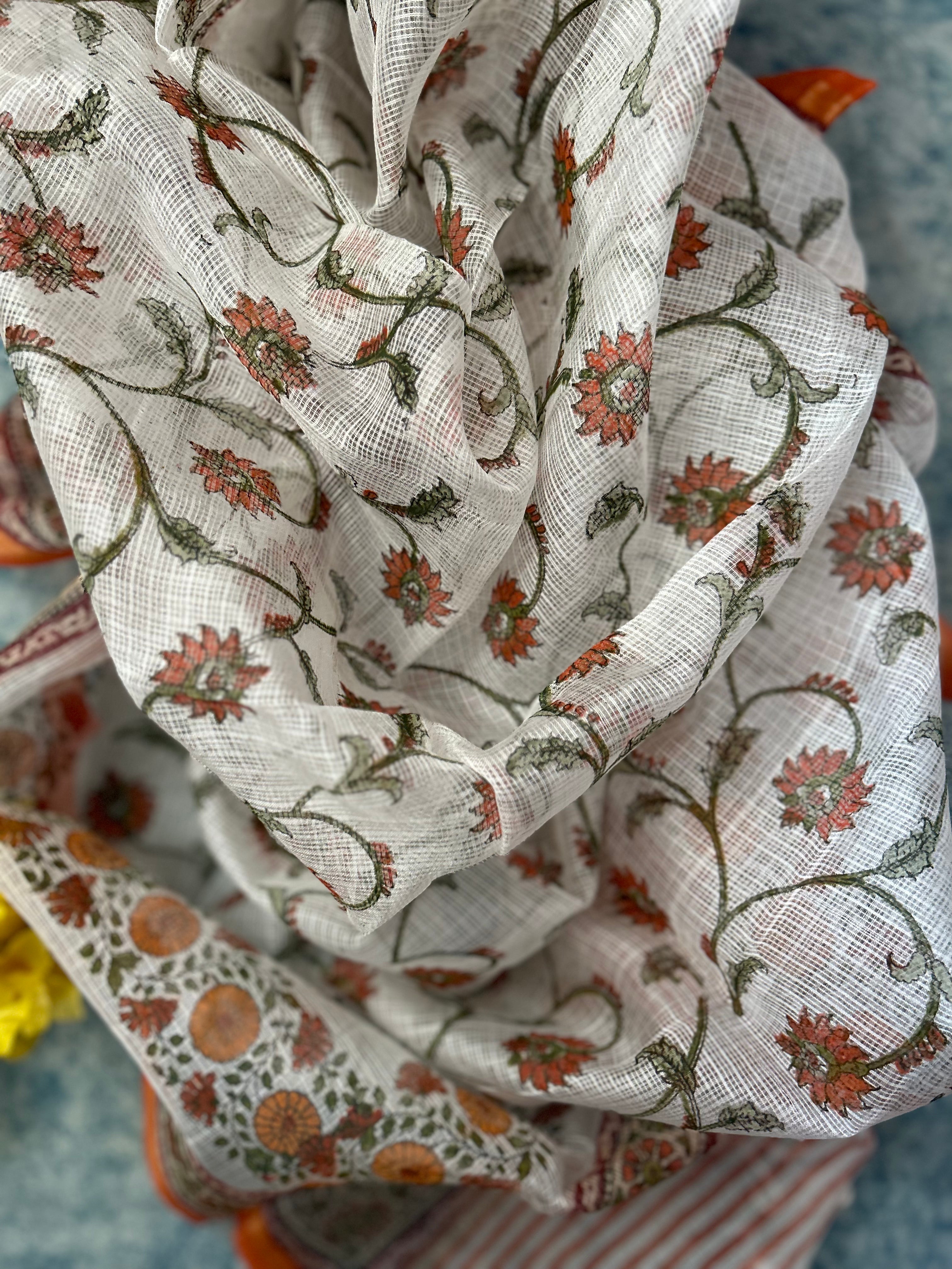 Handcrafted Tie-Dye Silk Kota Doria Dupatta
