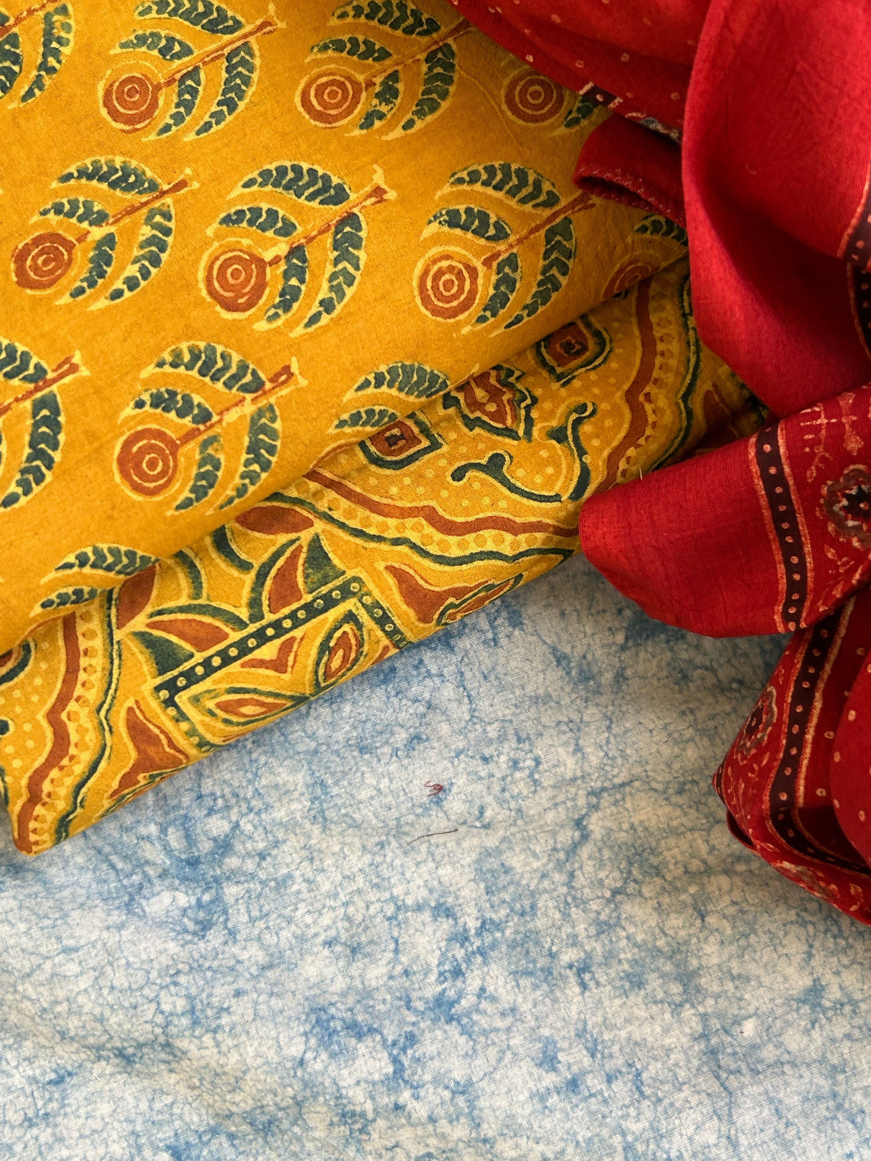Natural Dyes Handblock Ajrakh Cotton Suit