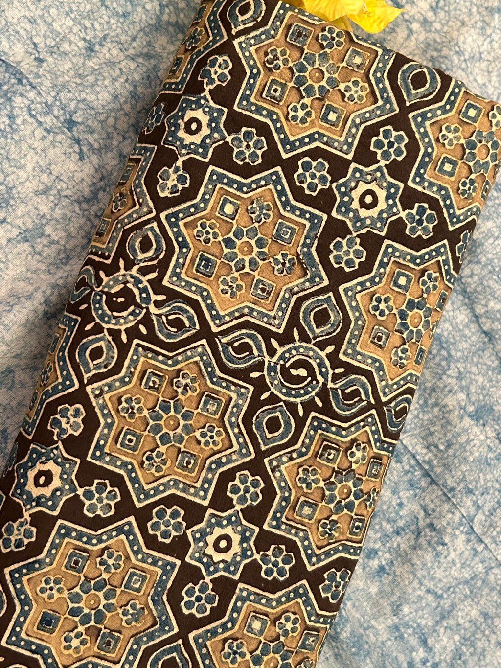 Natural Dyes Handblock Ajrakh Cotton Kurta 2.5m