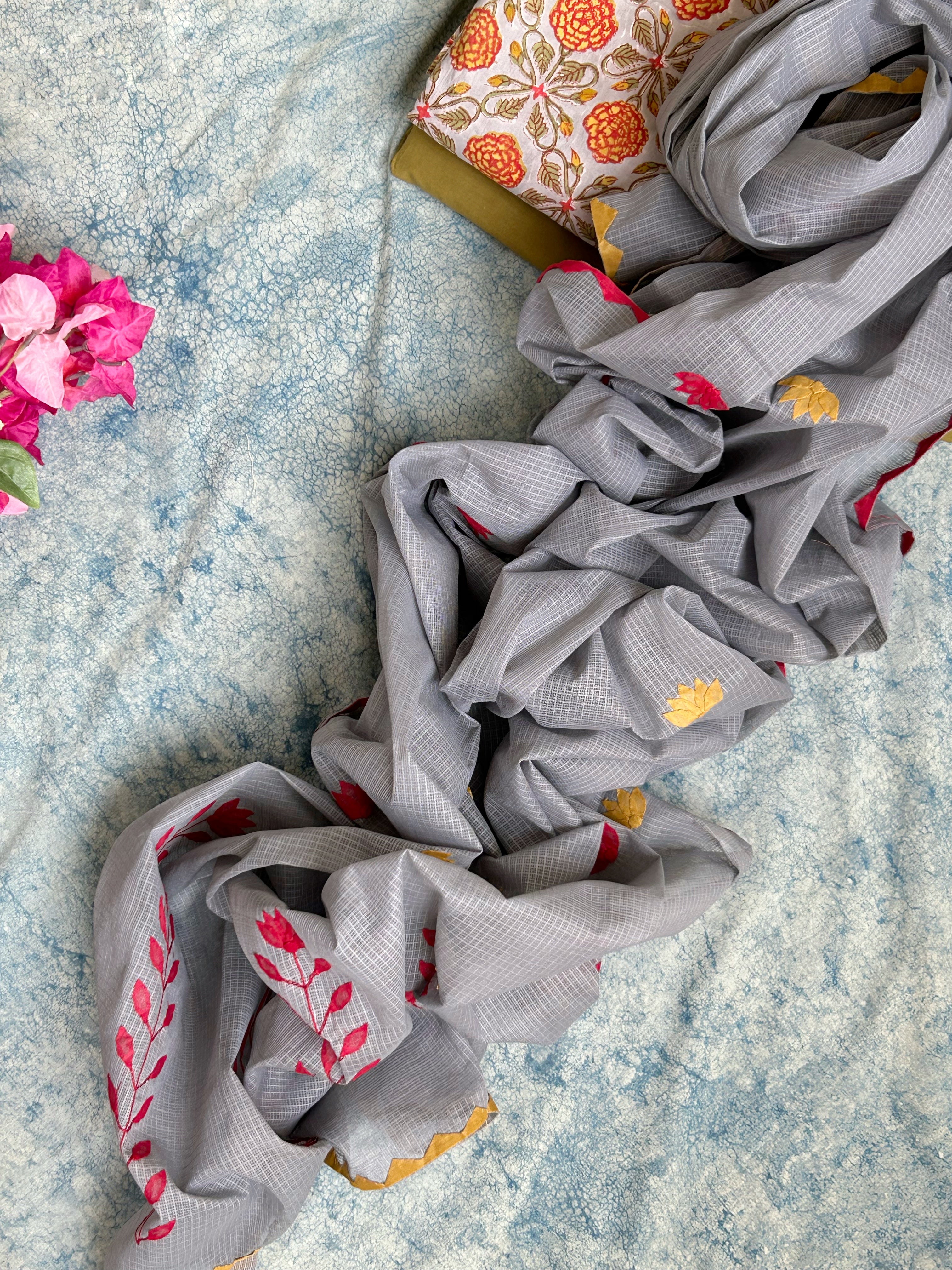 Handblock Handdone Applique Cotton Kota Suit