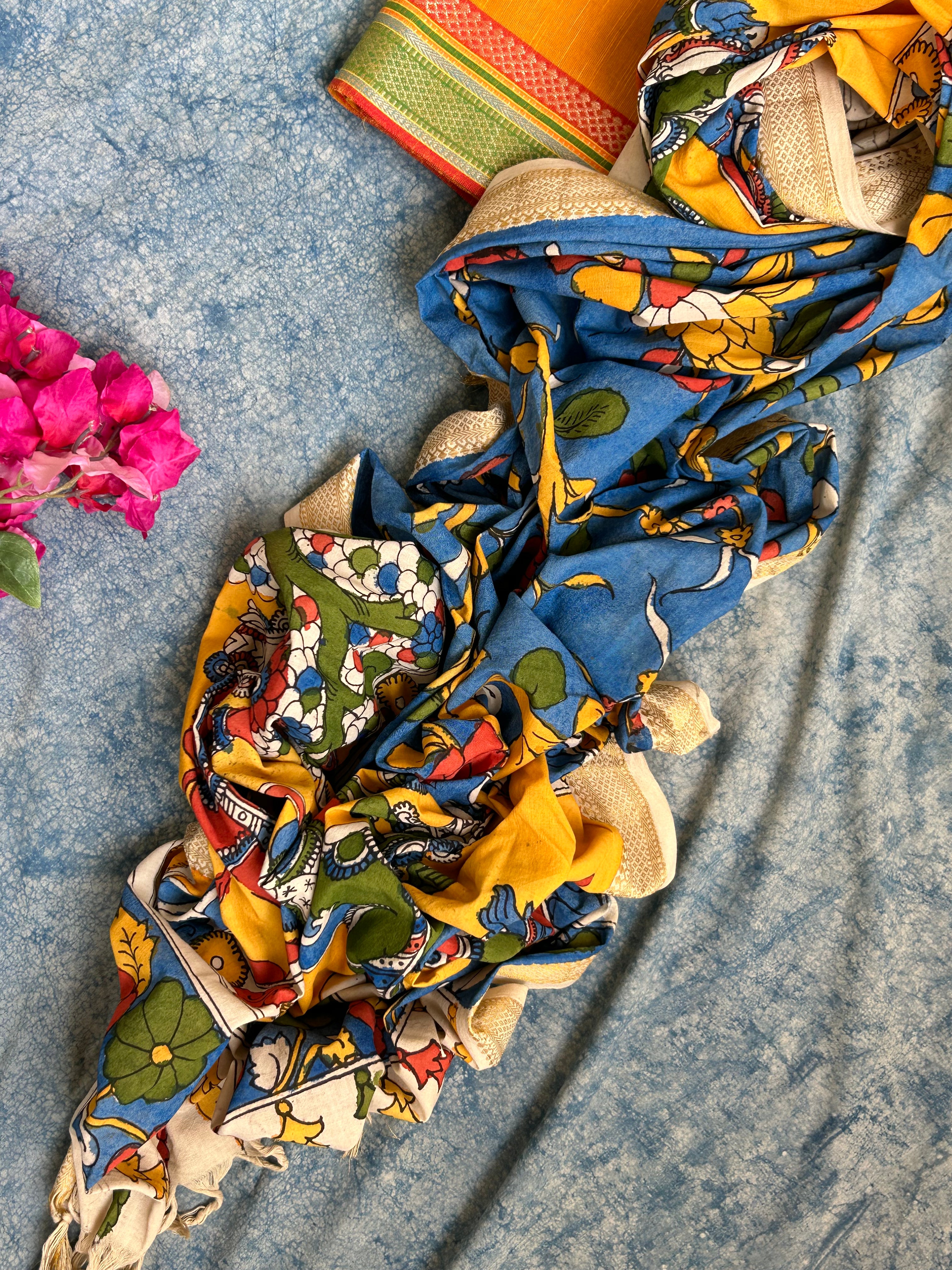 Handwoven Handcrafted Kalamkari Kurta Dupatta Set