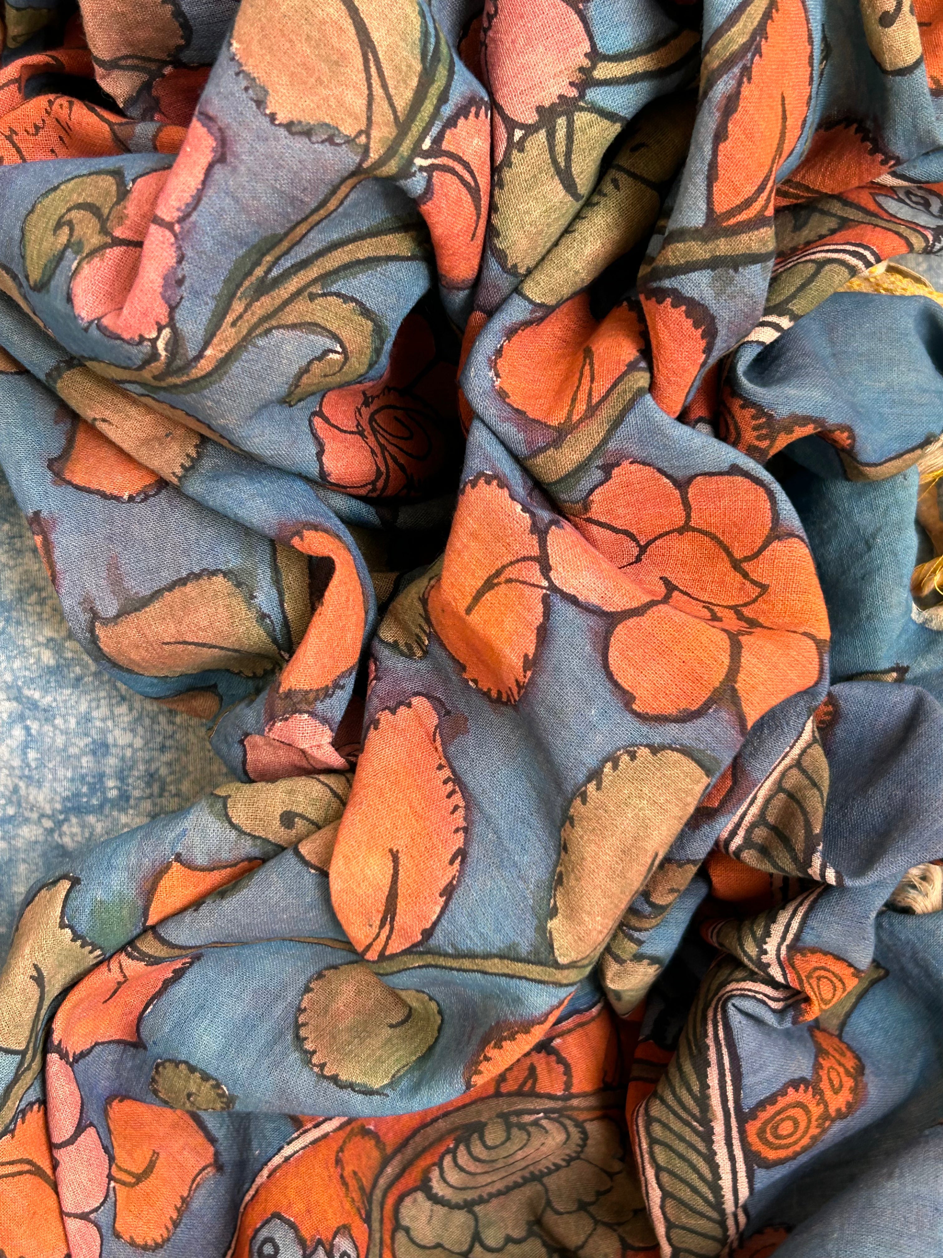 Handwoven Handcrafted Kalamkari Kurta Dupatta Set