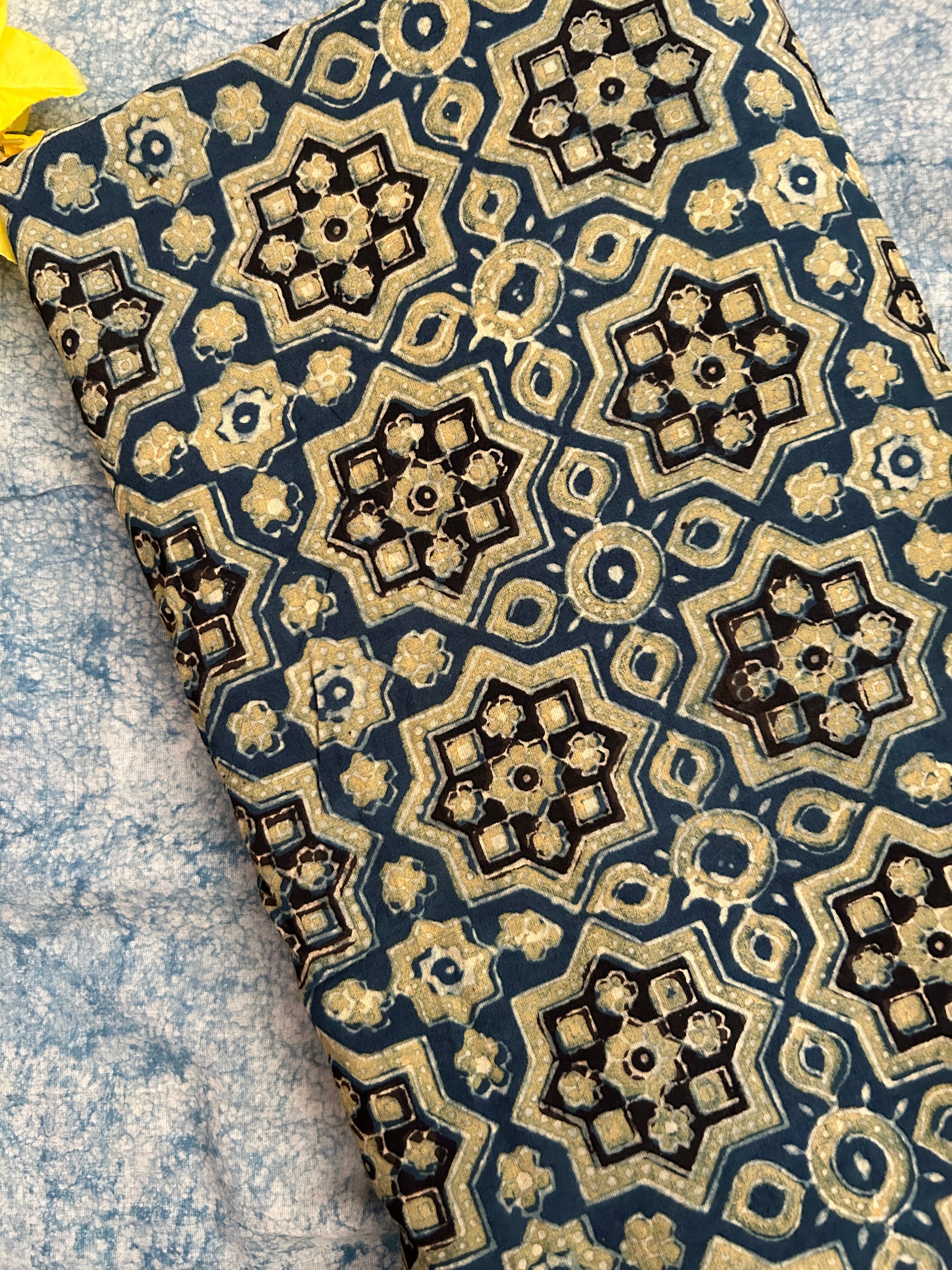 Natural Dyes Handblock Ajrakh Cotton Kurta 2.5m