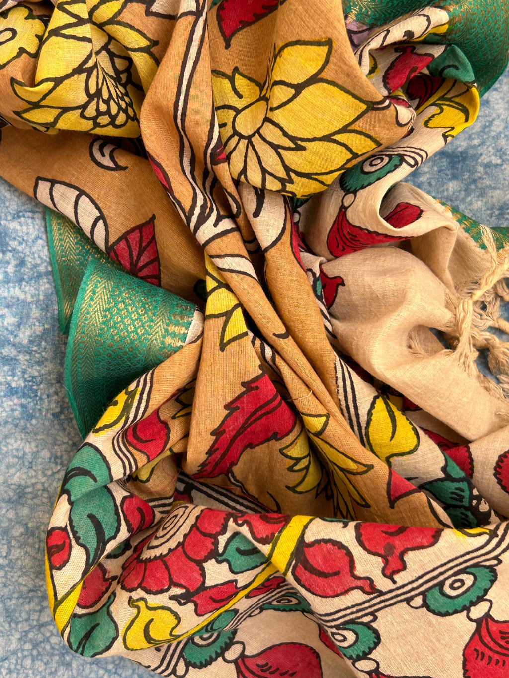 Handwoven Handcrafted Kalamkari Kurta Dupatta Set