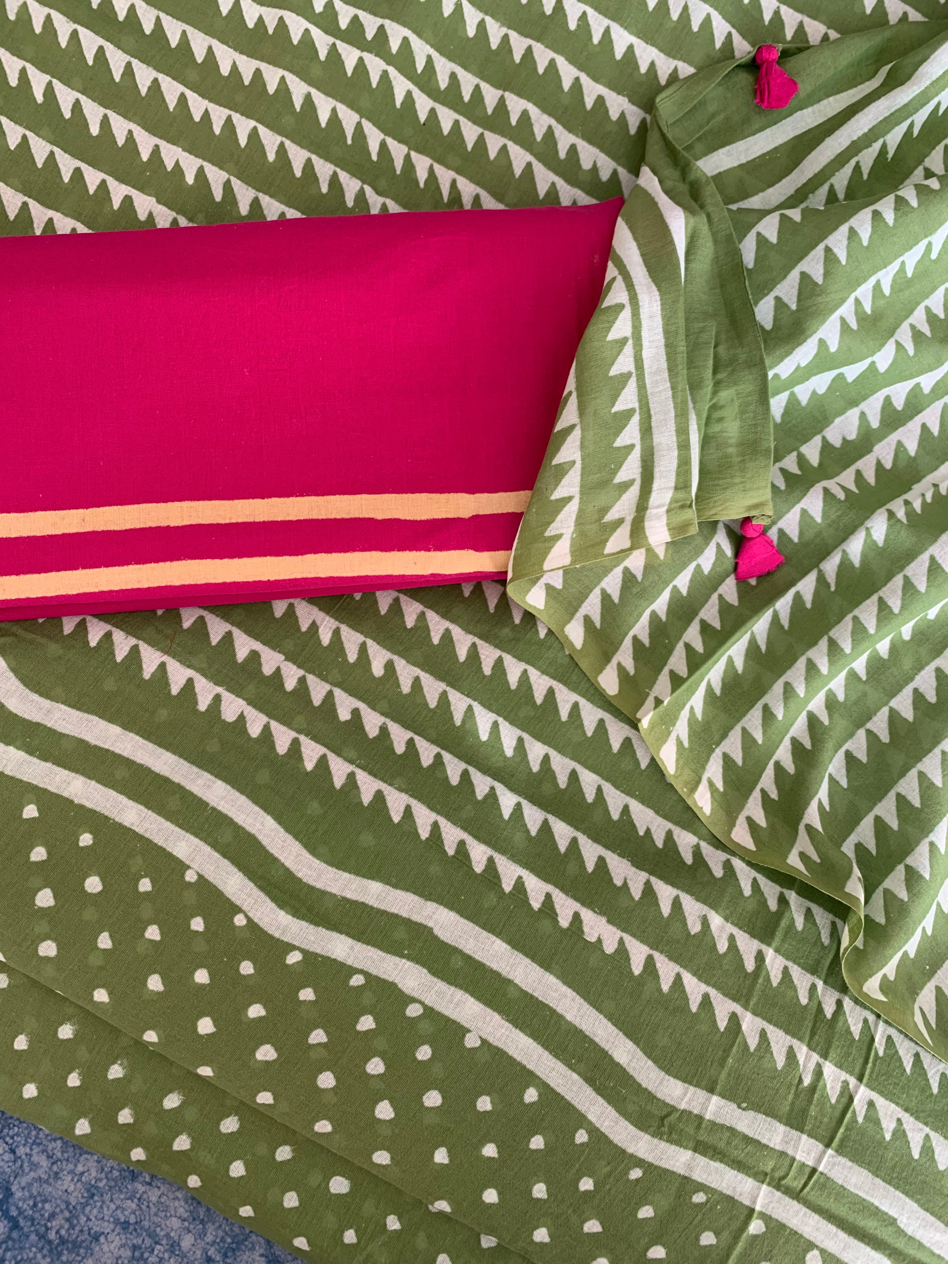 Handblock Printed Mul Cotton Saree