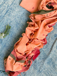 A Peachy Affair - Handwoven Bengal Jamdani Kurta Dupatta set
