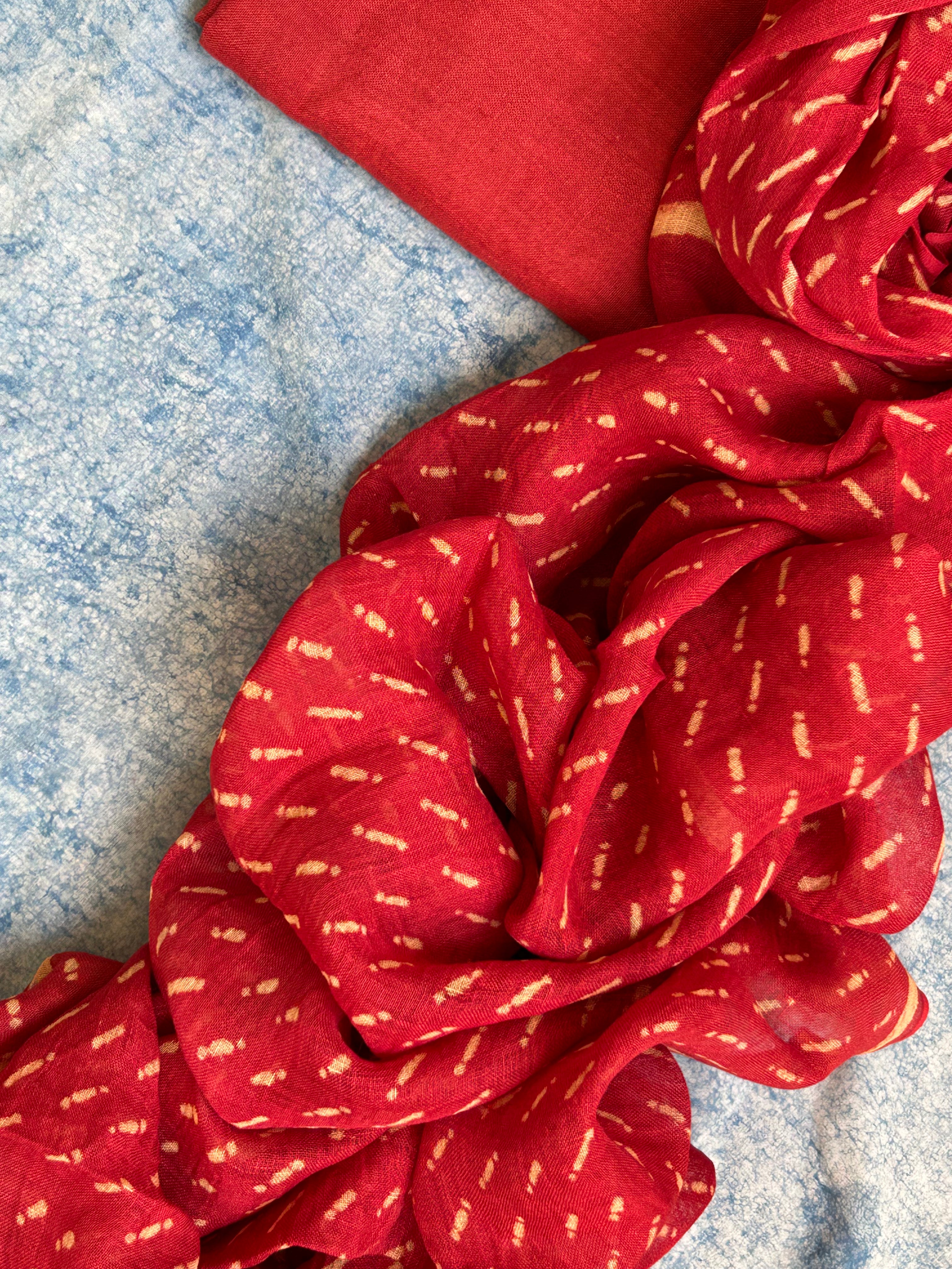 Handcrafted Linen Kurta Dupatta Set
