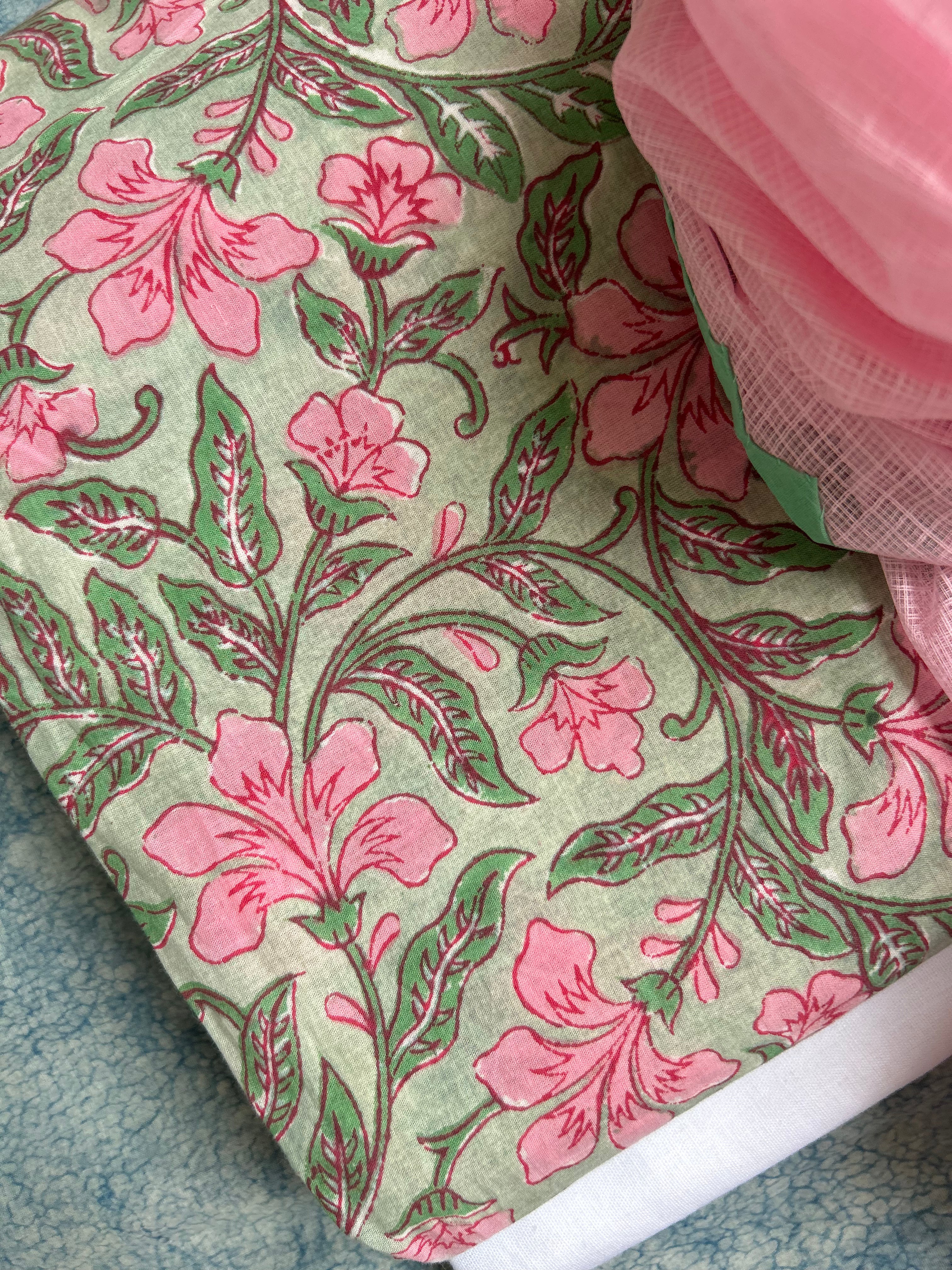 Handblock Handdone Applique Cotton Kota Suit