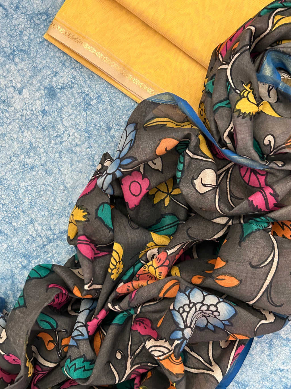 Handwoven Handcrafted Kalamkari Kurta Dupatta Set