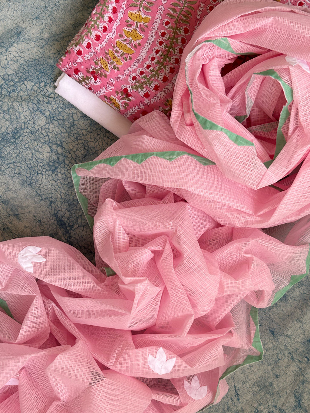 Handblock Handdone Applique Cotton Kota Suit