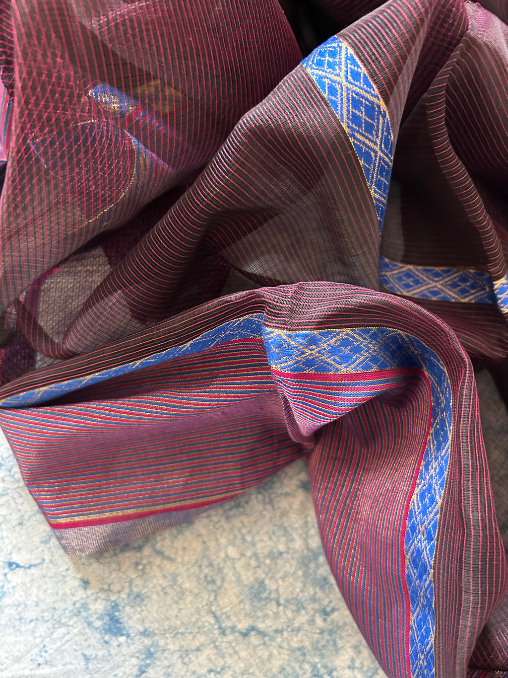 Handwoven Maheshwari Tissue Kurta Dupatta Set
