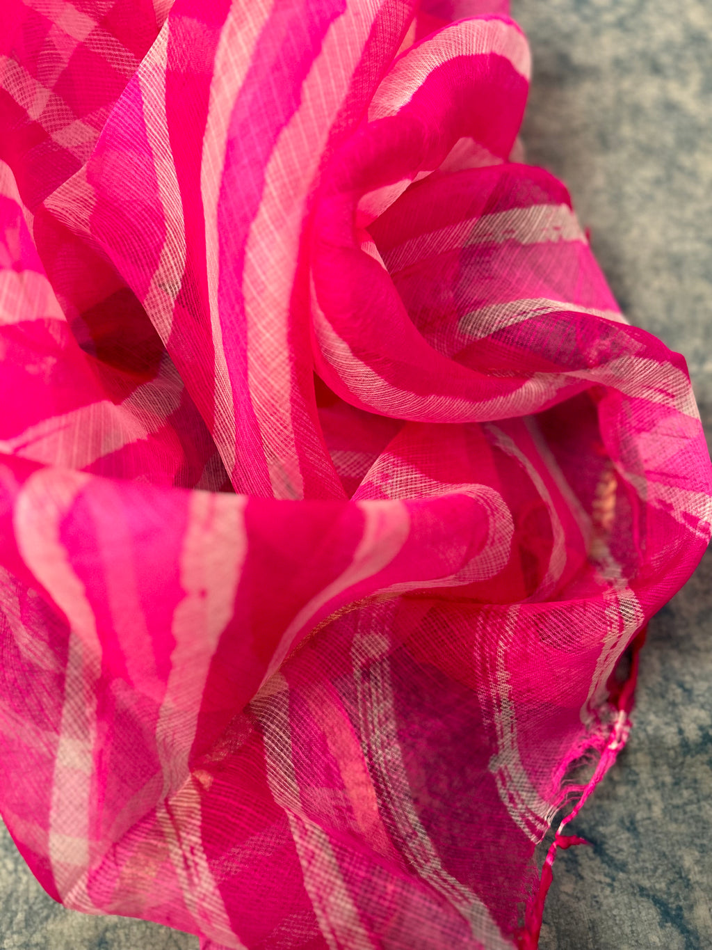 Handcrafted Tie-Dye Silk Kota Doria Dupatta