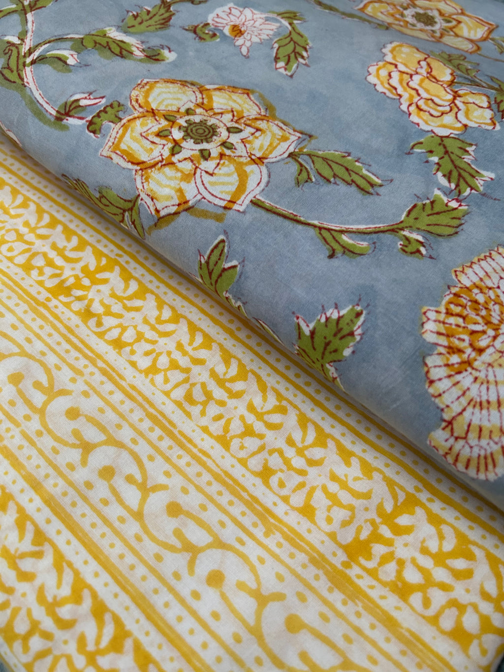 Handblock Cotton Kurta Bottom Set