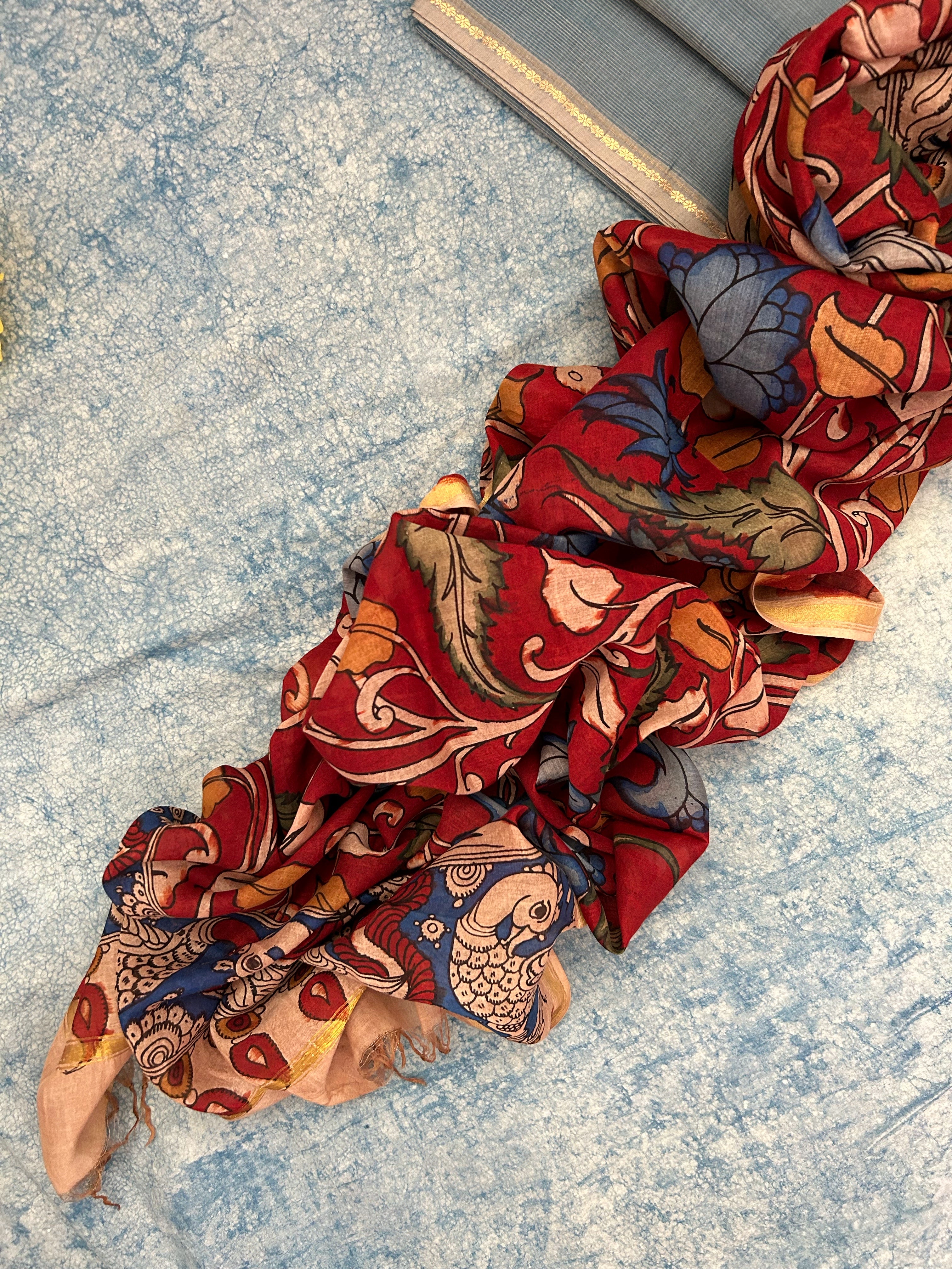 Handwoven Handcrafted Kalamkari Kurta Dupatta Set
