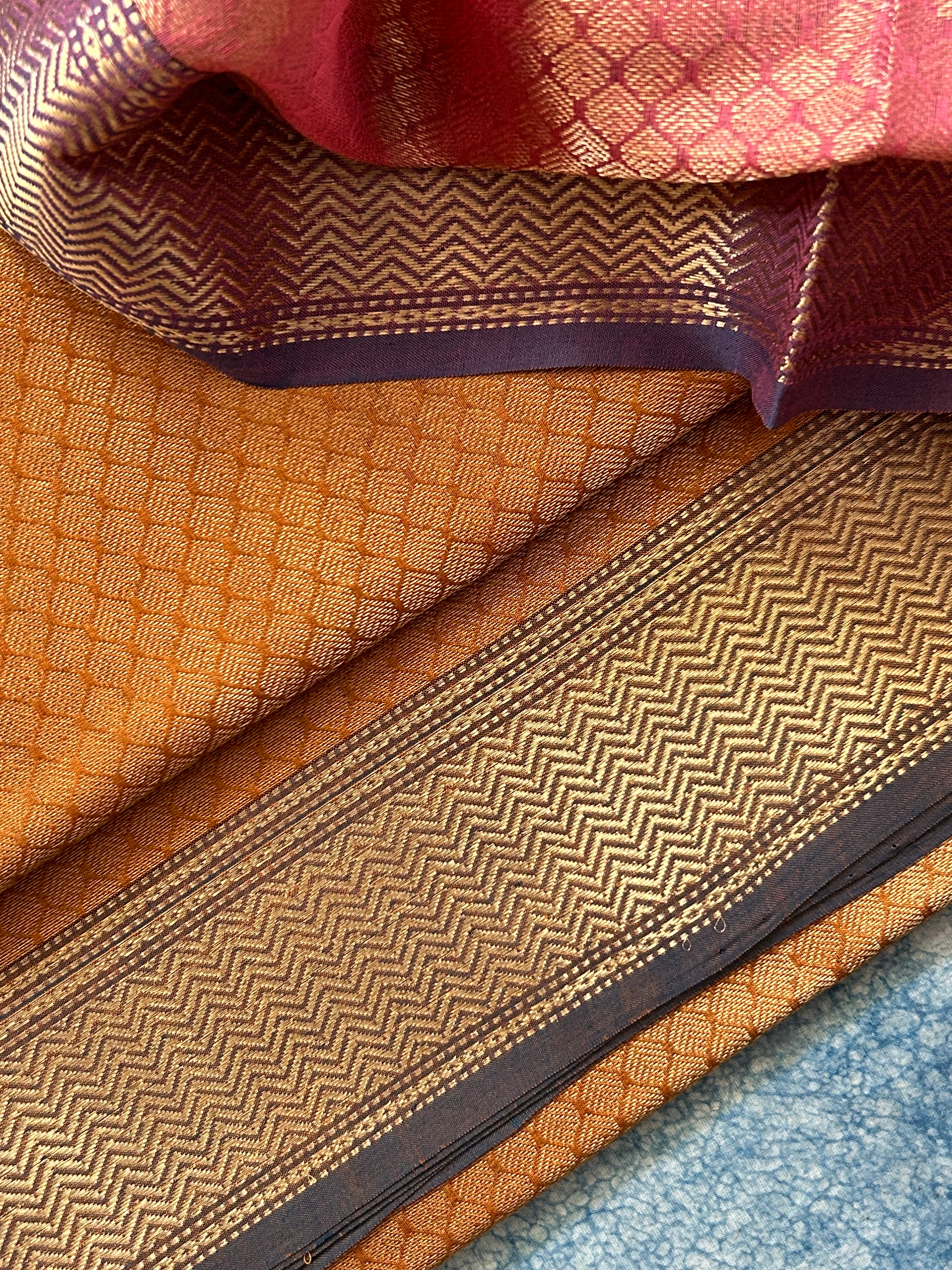 Handwoven Tissue Maheshwari Kurta Dupatta Set