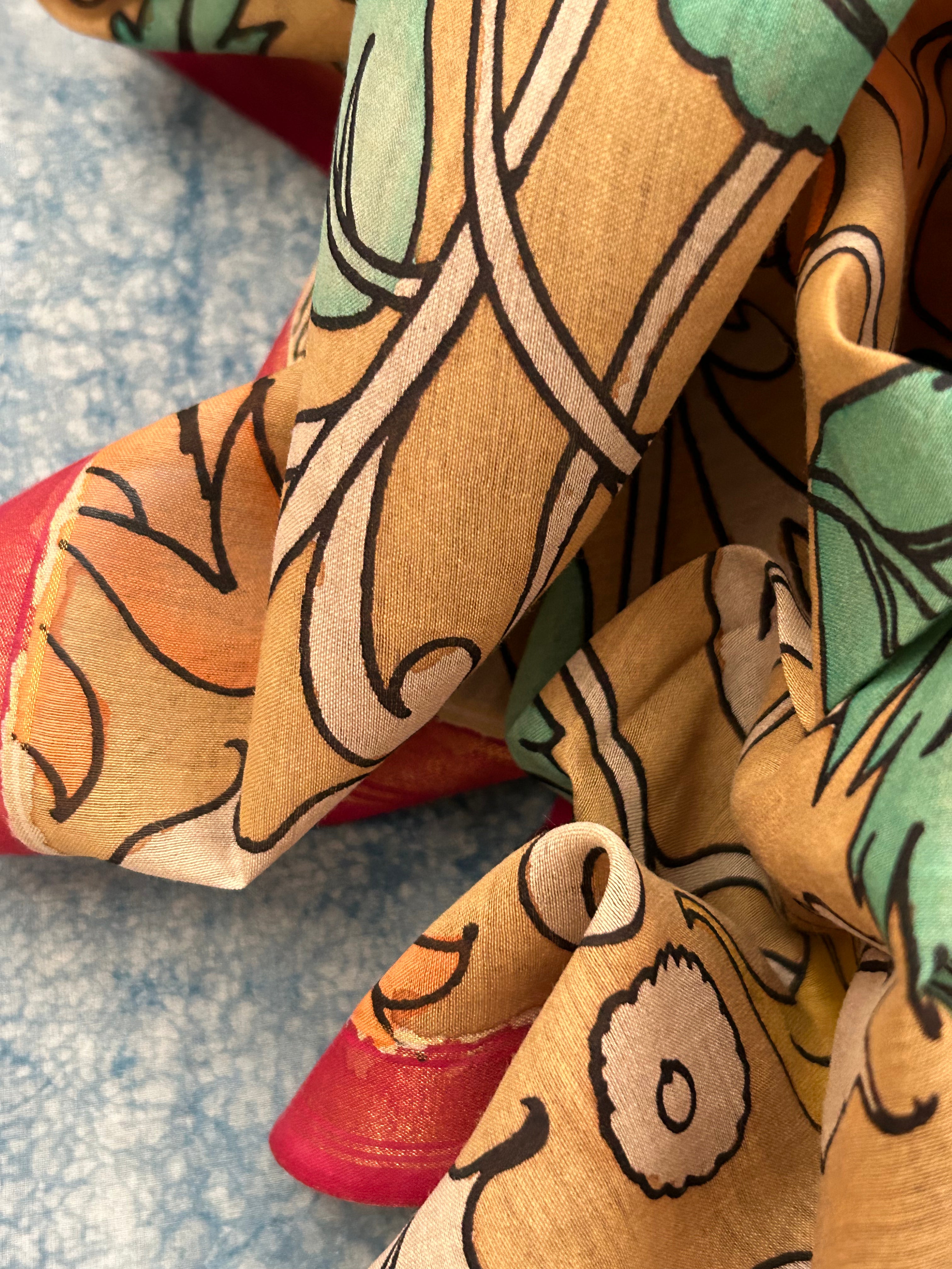 Handwoven Handcrafted Kalamkari Kurta Dupatta Set