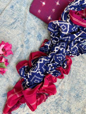 Handwoven Double Ikat Kurta Telia Dupatta Set