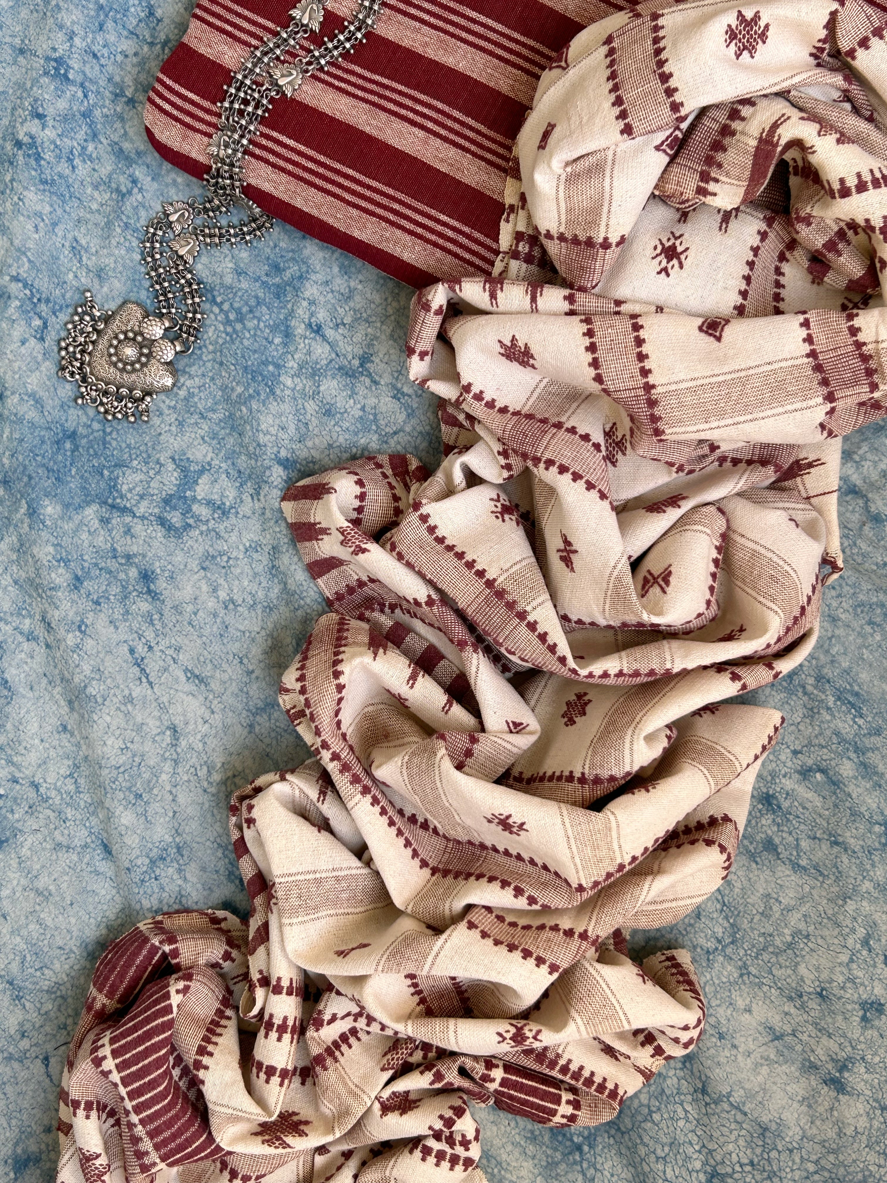 Handspun Handwoven Kotpad Kurta Stole Set