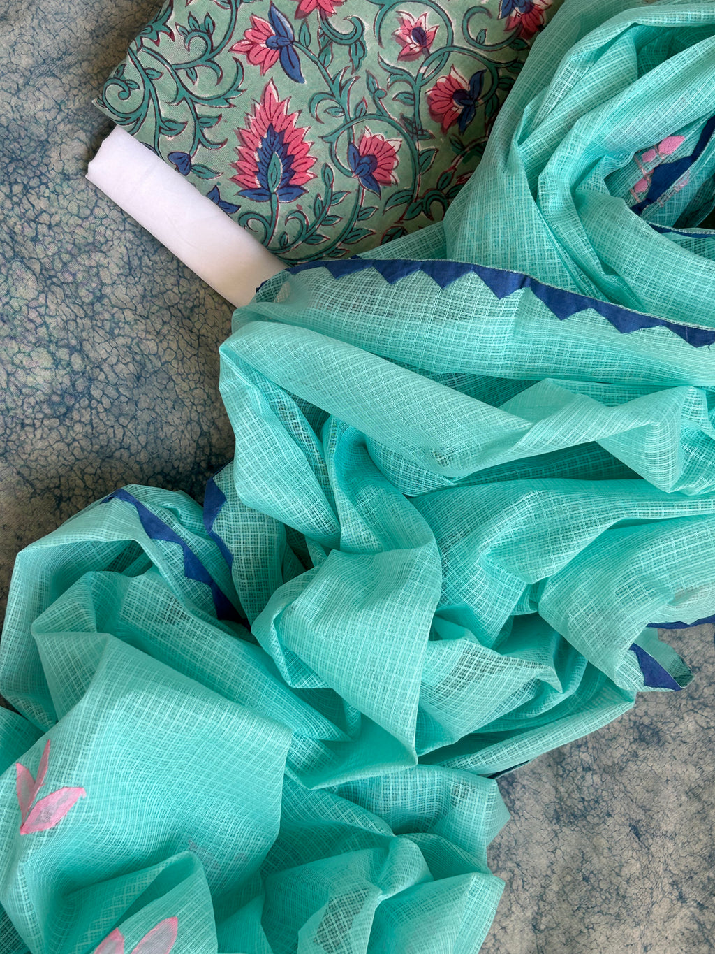 Handblock Handdone Applique Cotton Kota Suit