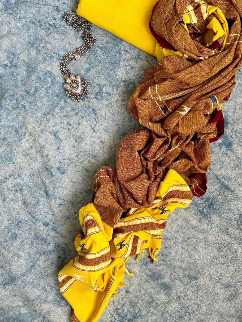 Handspun Handwoven Kotpad Kurta Dupatta Set
