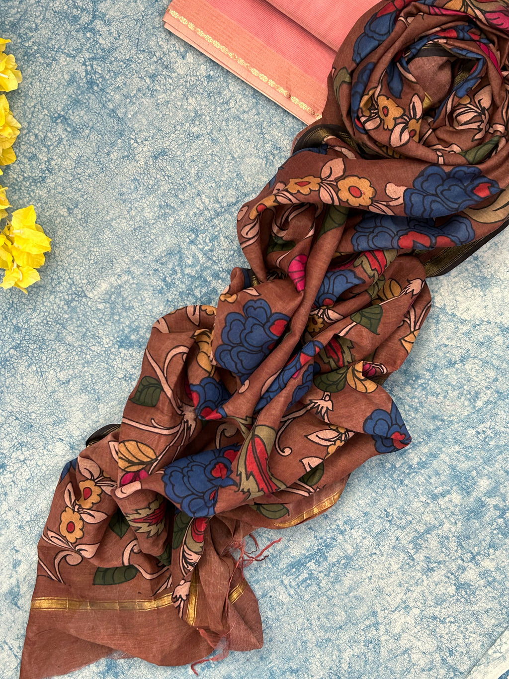 Handwoven Handcrafted Kalamkari Kurta Dupatta Set