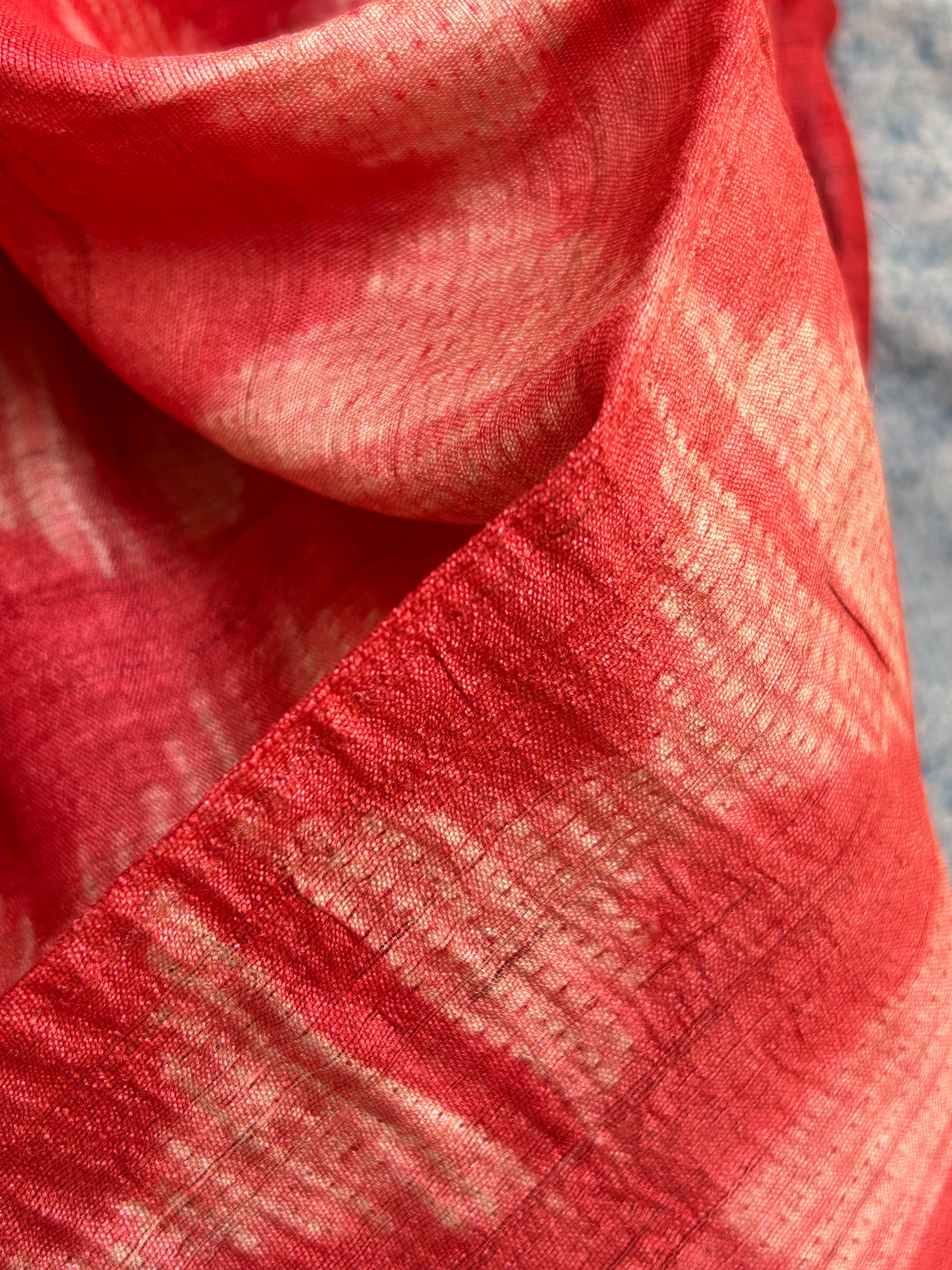 Handwoven & Handmade Tussar Shibori Kurta Dupatta Set