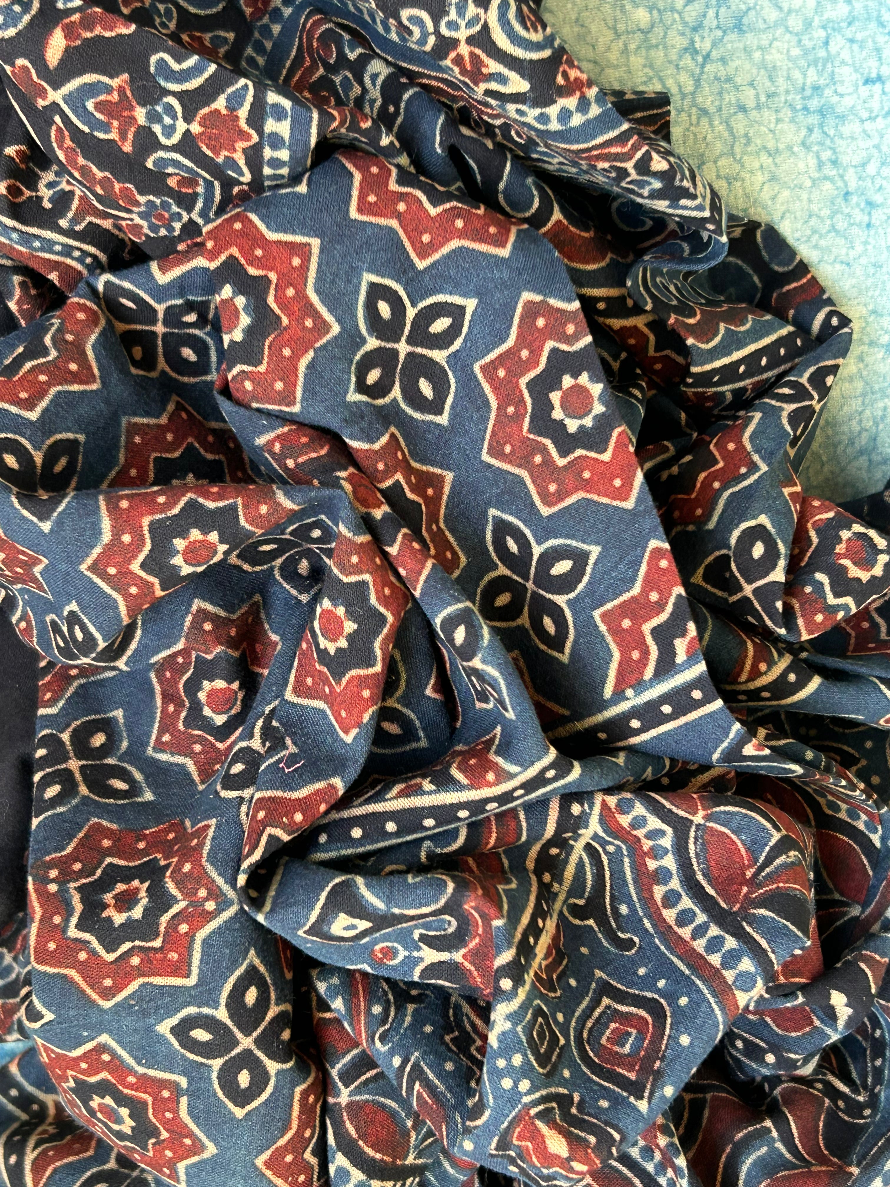 Natural Dyes Handblock Ajrakh Cotton Suit