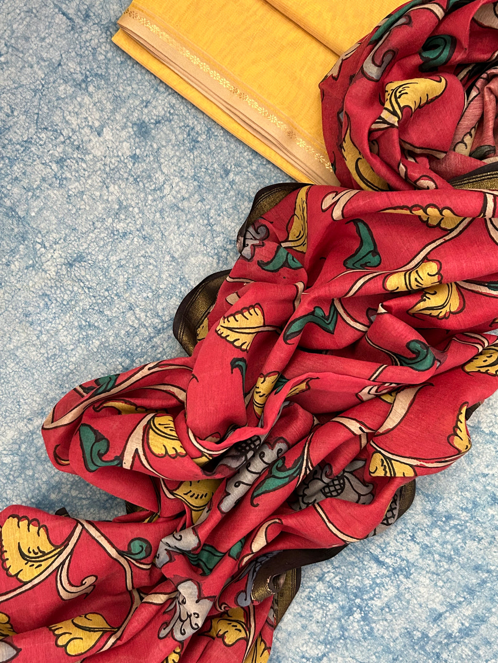 Handwoven Handcrafted Kalamkari Kurta Dupatta Set