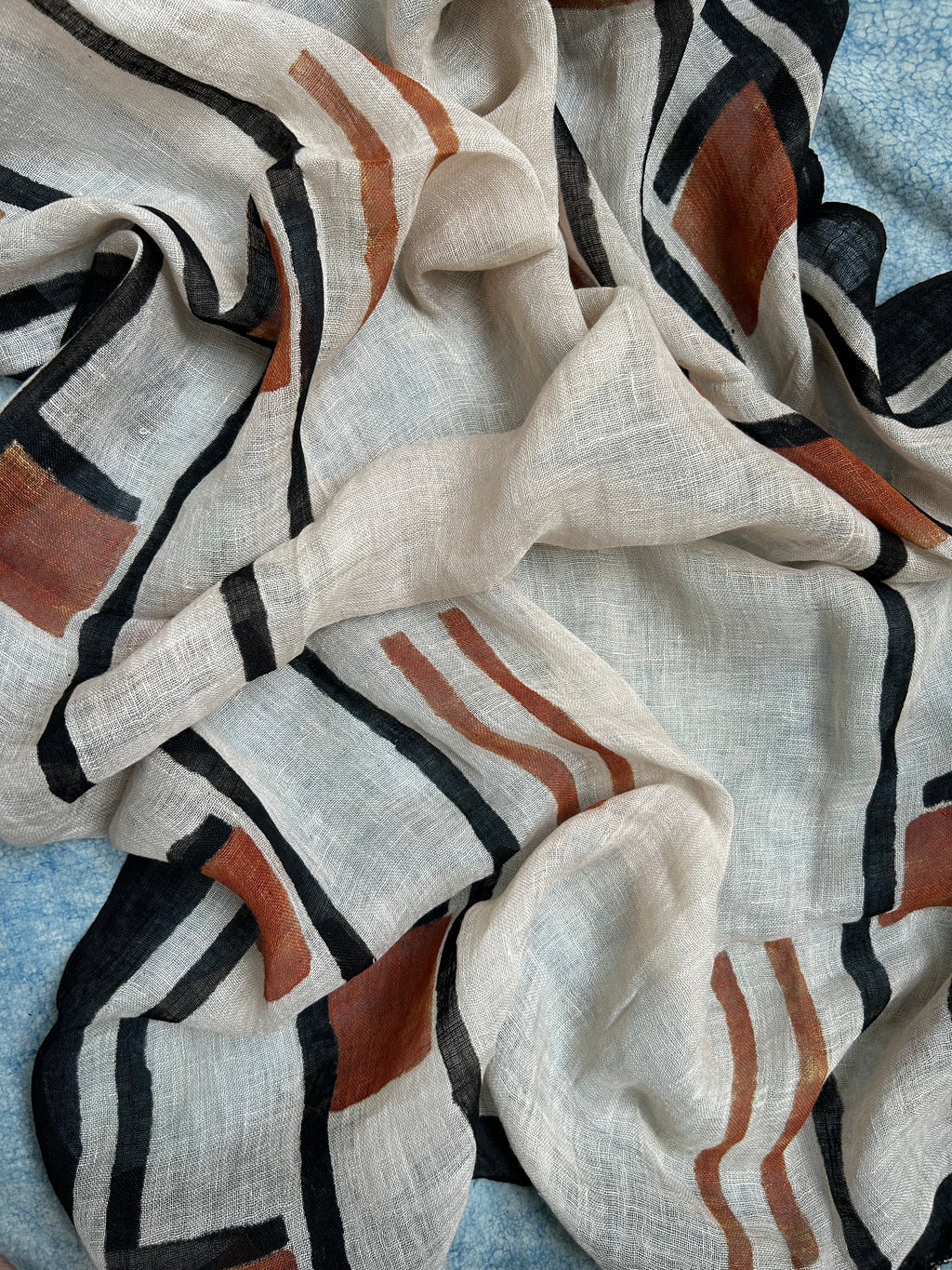 Handcrafted Linen Kurta Dupatta Set