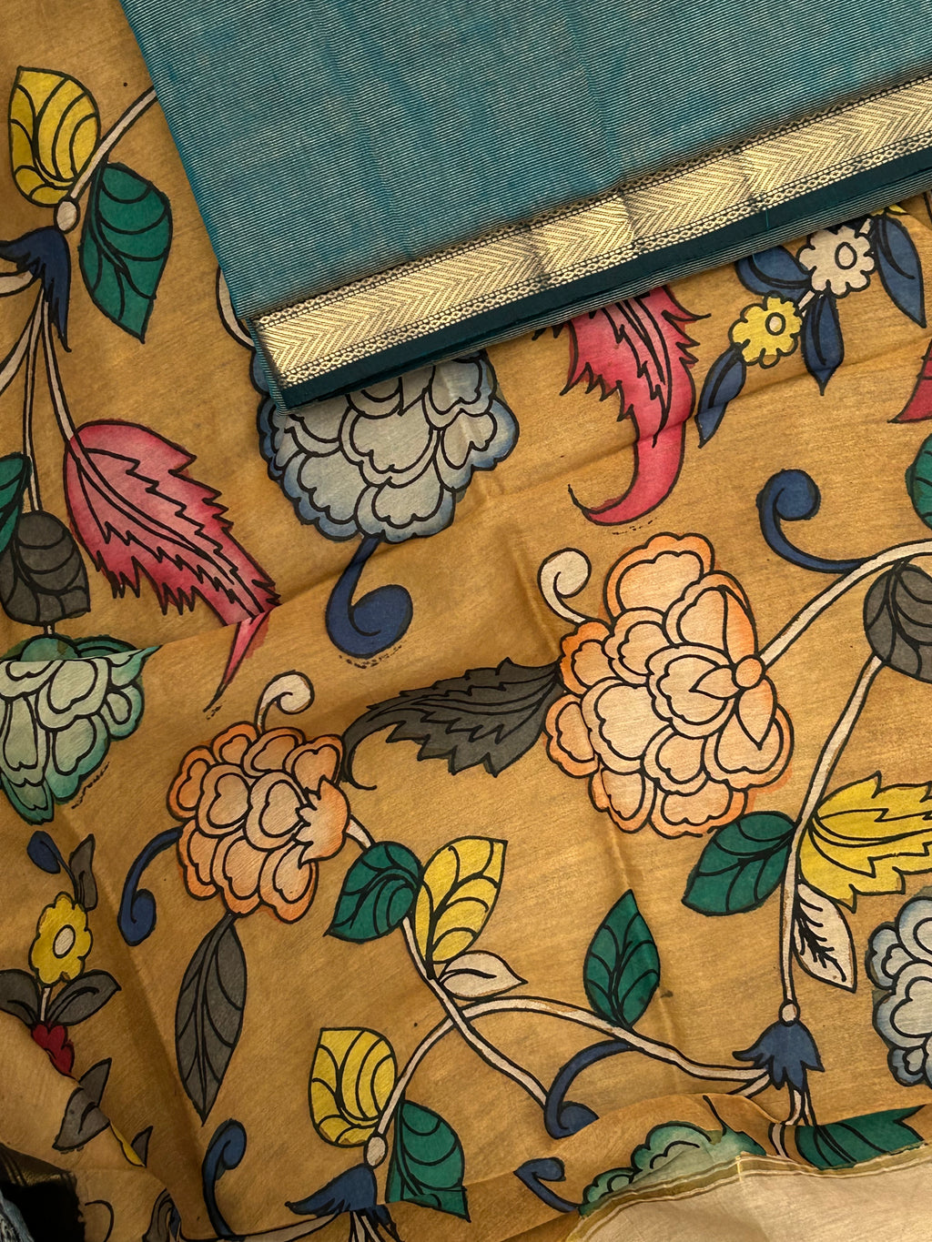 Handwoven Handcrafted Kalamkari Kurta Dupatta Set