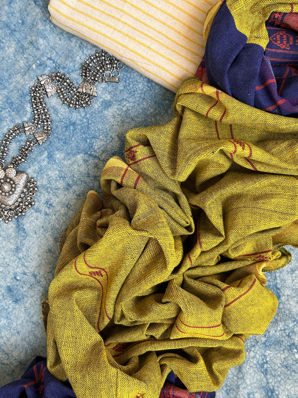 Handspun Handwoven Kotpad Kurta Dupatta Set
