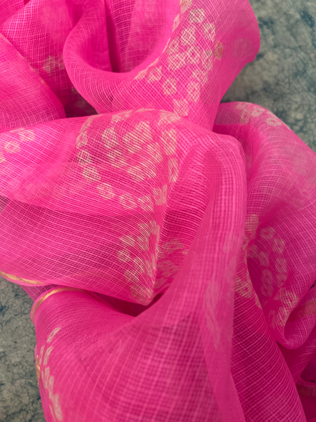 Handcrafted Tie-Dye Silk Kota Doria Dupatta