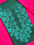 Hand Machine Embroidered Kurta Bottom - Teal Blue & Mustard Yellow