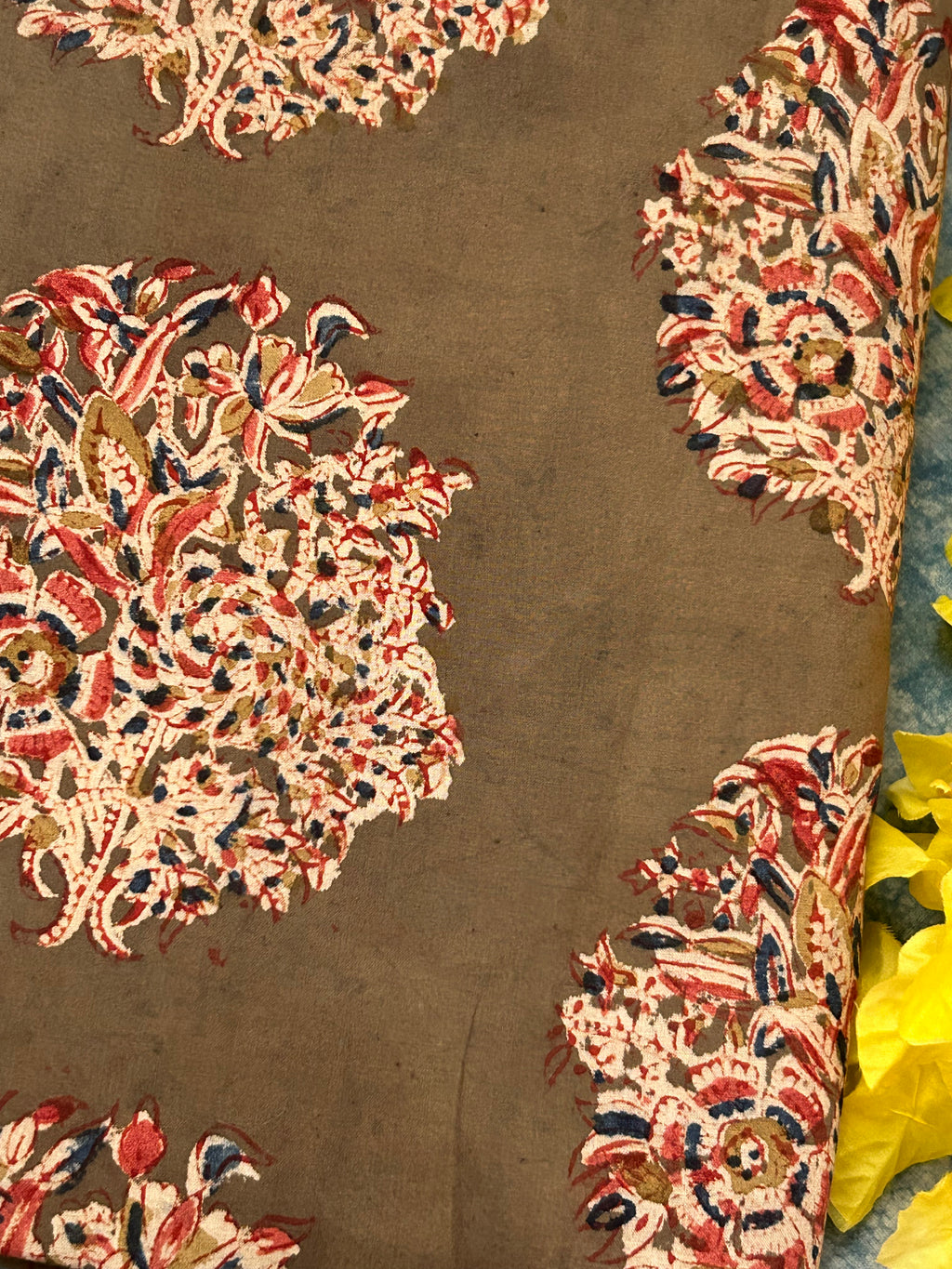 Pedana Hand Block Printed Kalamkari Natural Dyed Cotton Fabric Kurta