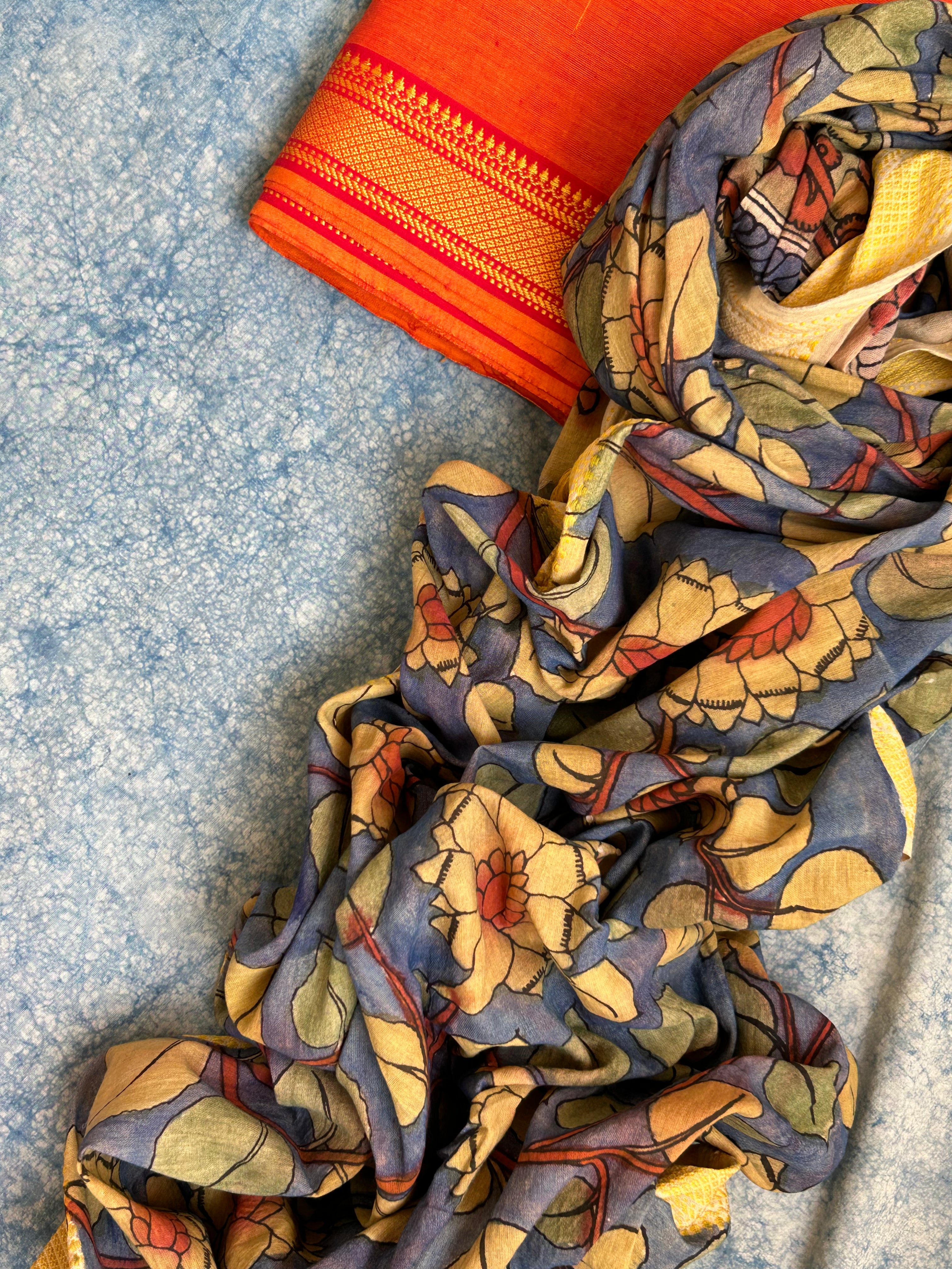 Handwoven Handcrafted Kalamkari Kurta Dupatta Set