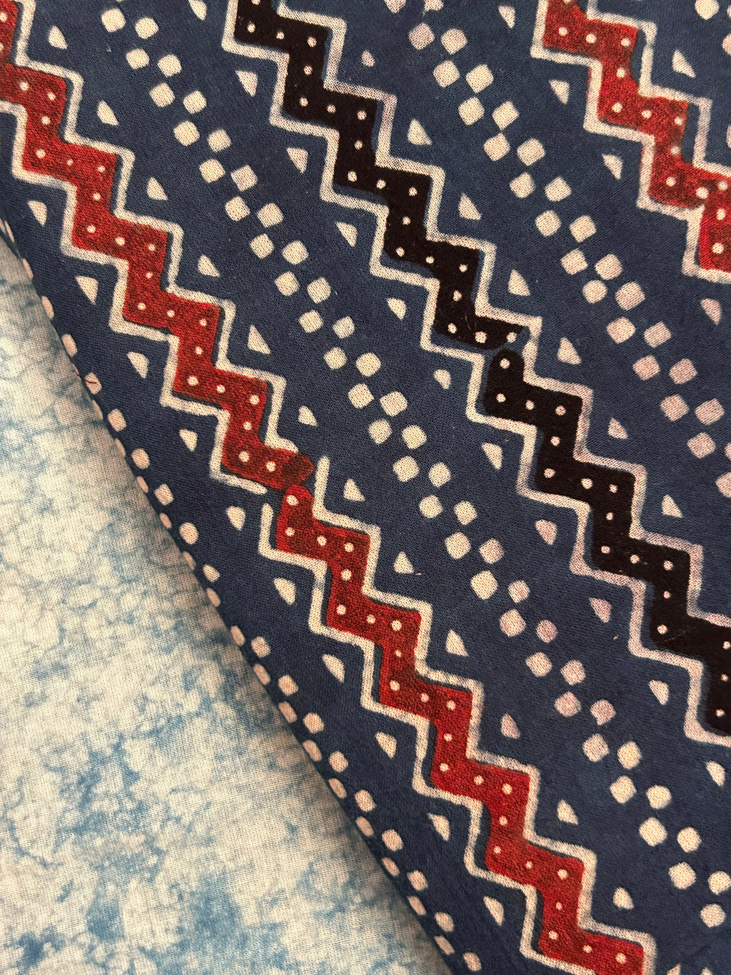 Natural Dyes Handblock Ajrakh Cotton Kurta 2.5m