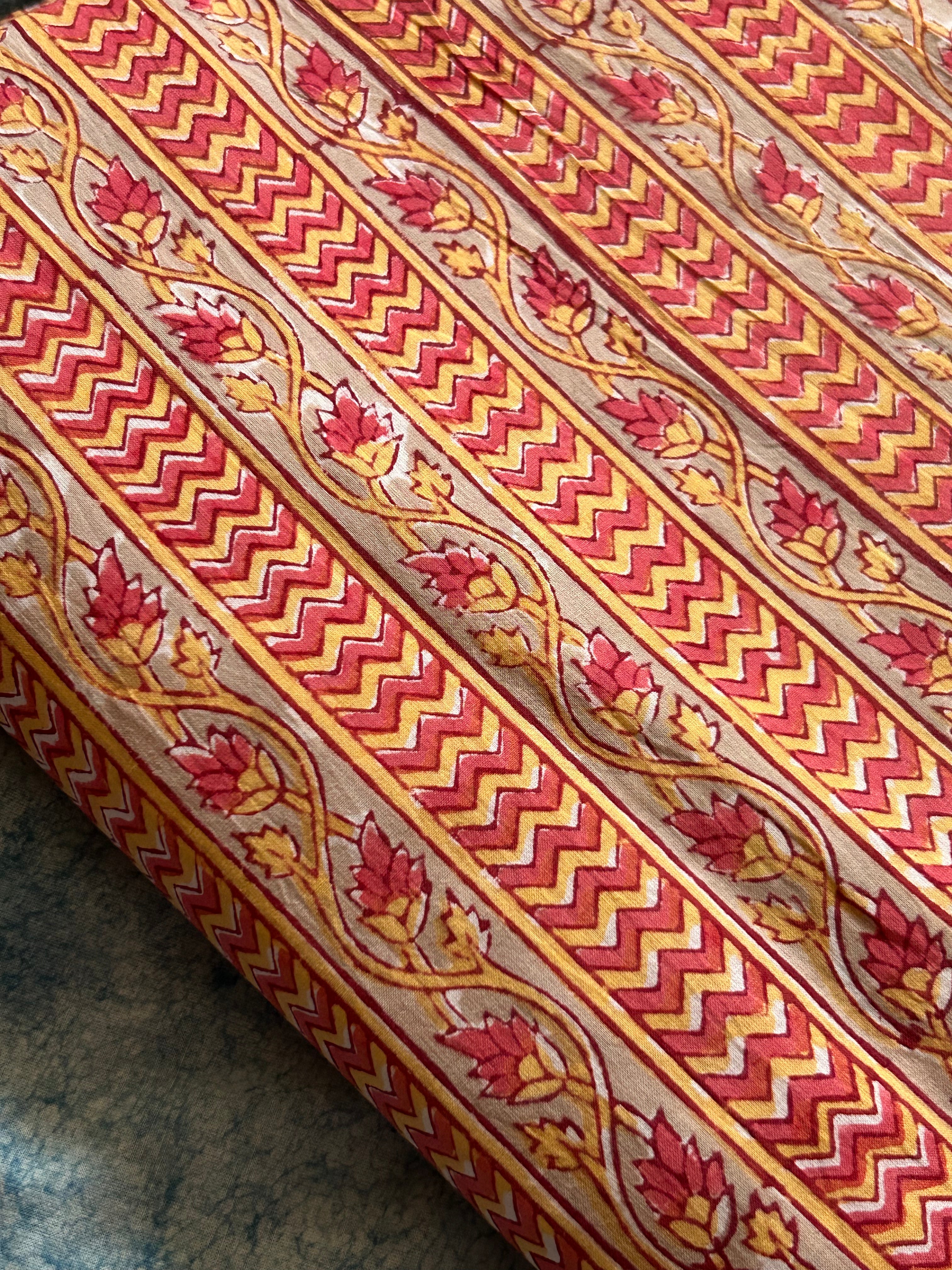 Handblock Cotton Kurta Bottom Set