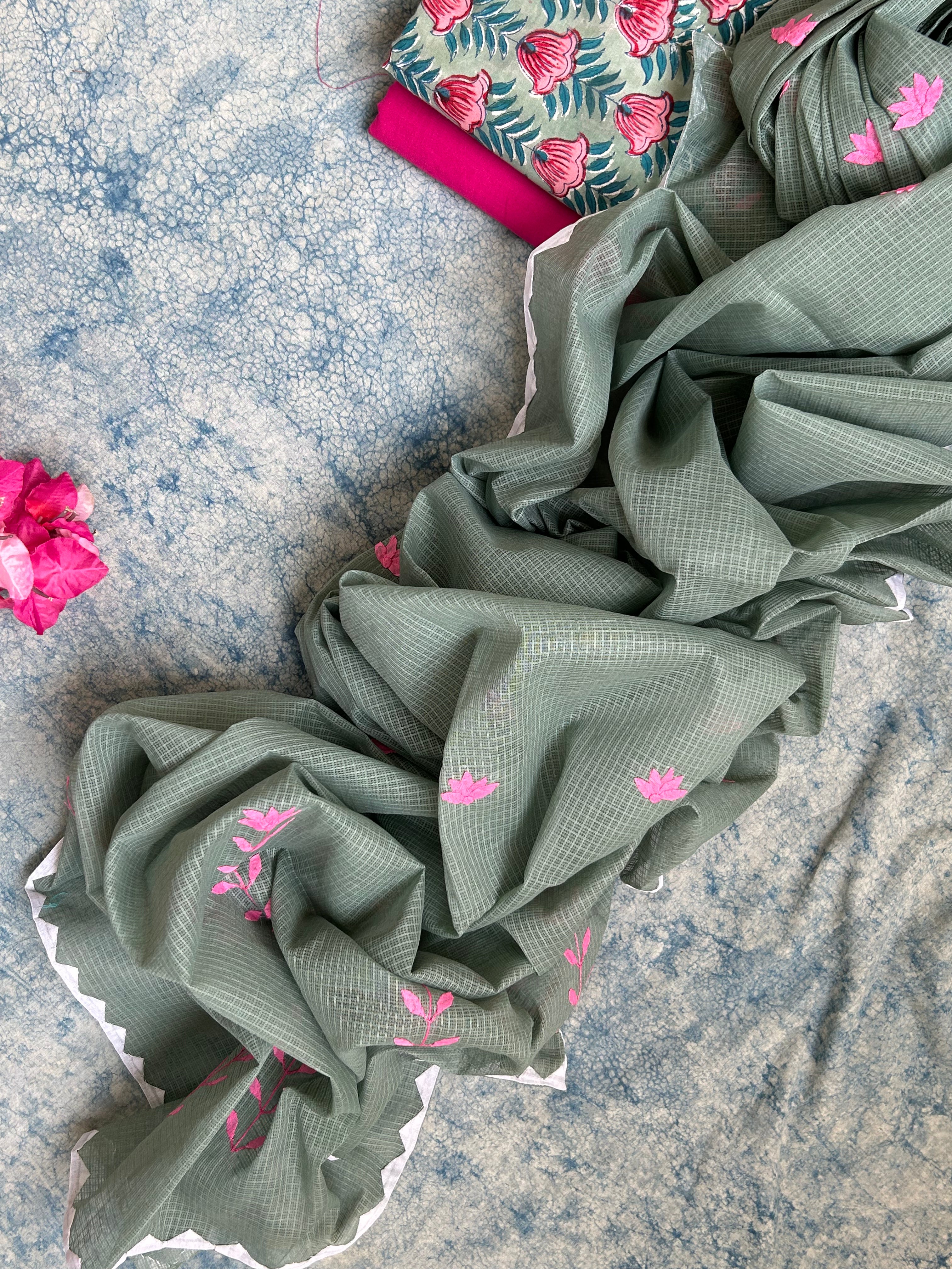 Handblock Handdone Applique Cotton Kota Suit