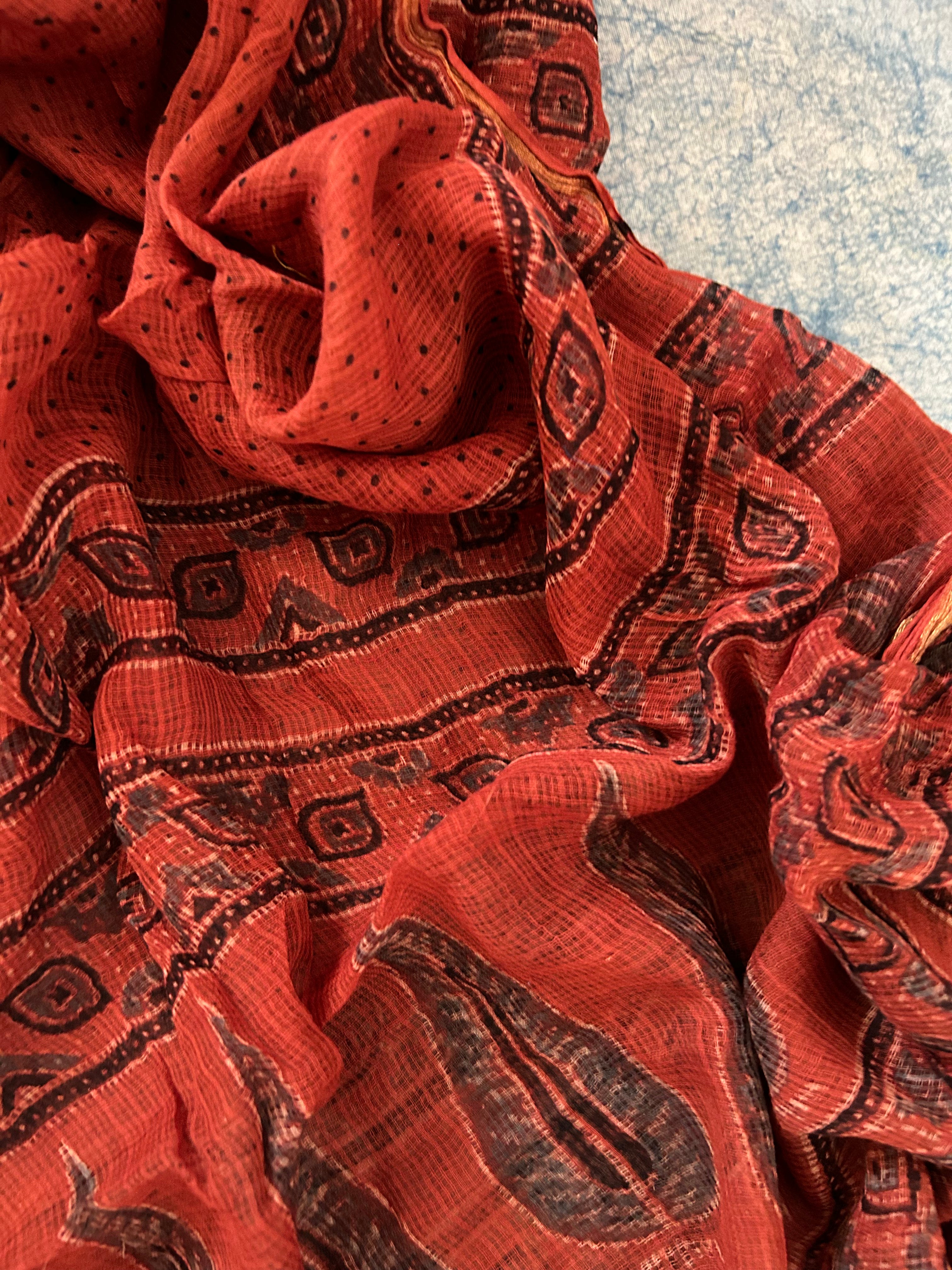 Handblock Ajrakh Kota Dupatta