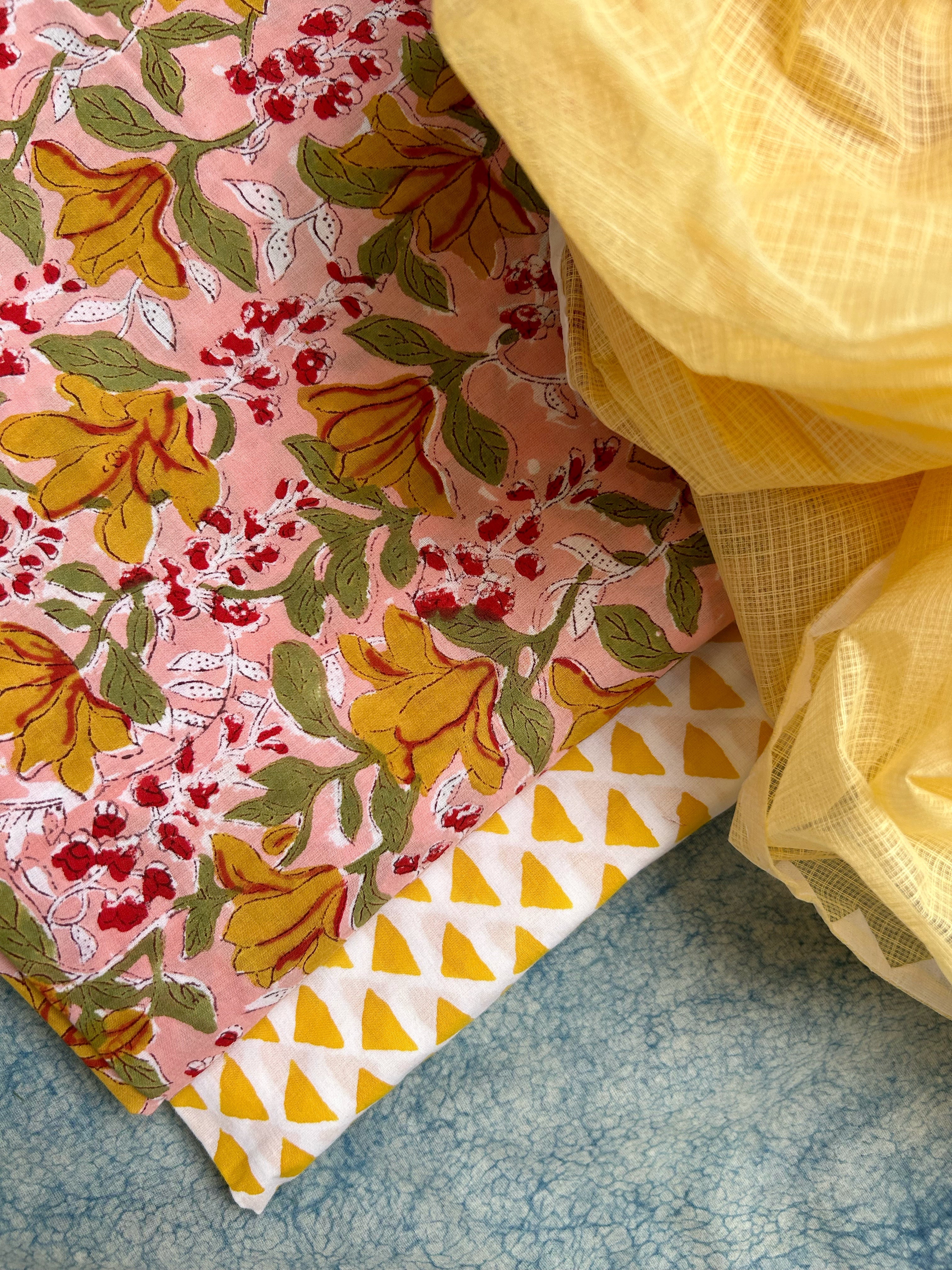 Handblock Handdone Applique Cotton Kota Suit