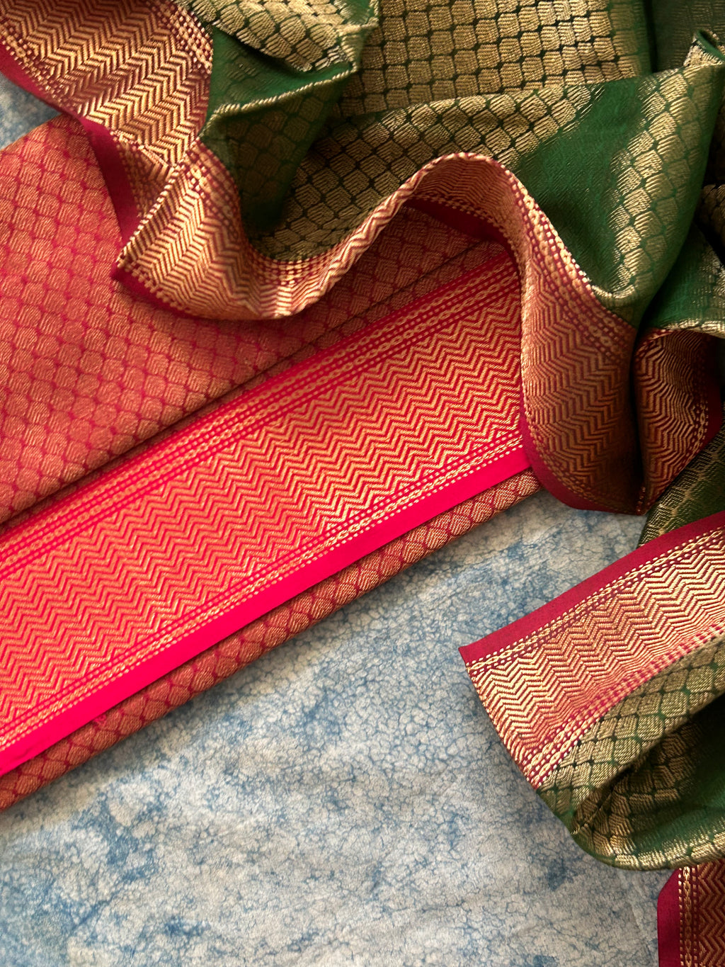 Handwoven Tissue Maheshwari Kurta Dupatta Set